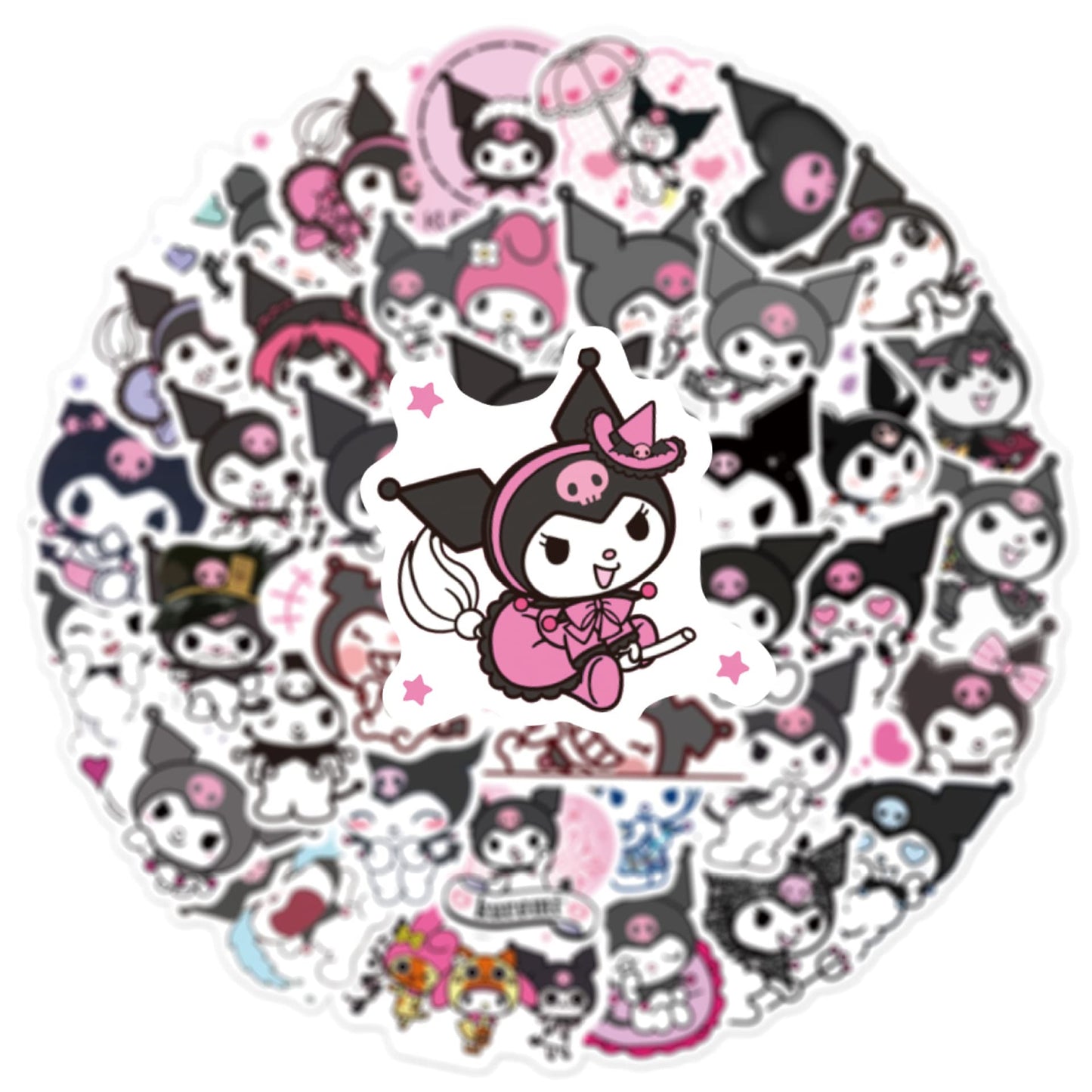 MINRAIN Kuromi Stickers – 50pc Waterproof Vinyl Decals for Water Bottles, Laptops & More
