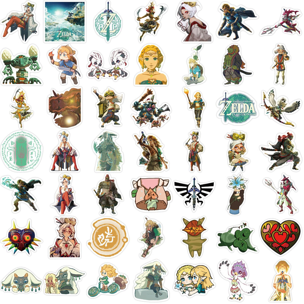 MINRAIN 50pcs Zelda Tears of the Kingdom Stickers – Waterproof Vinyl Decals for Laptops, Water Bottles & More