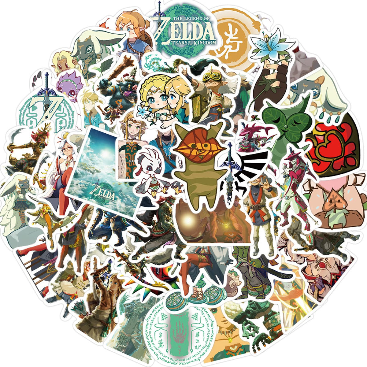 MINRAIN 50pcs Zelda Tears of the Kingdom Stickers – Waterproof Vinyl Decals for Laptops, Water Bottles & More