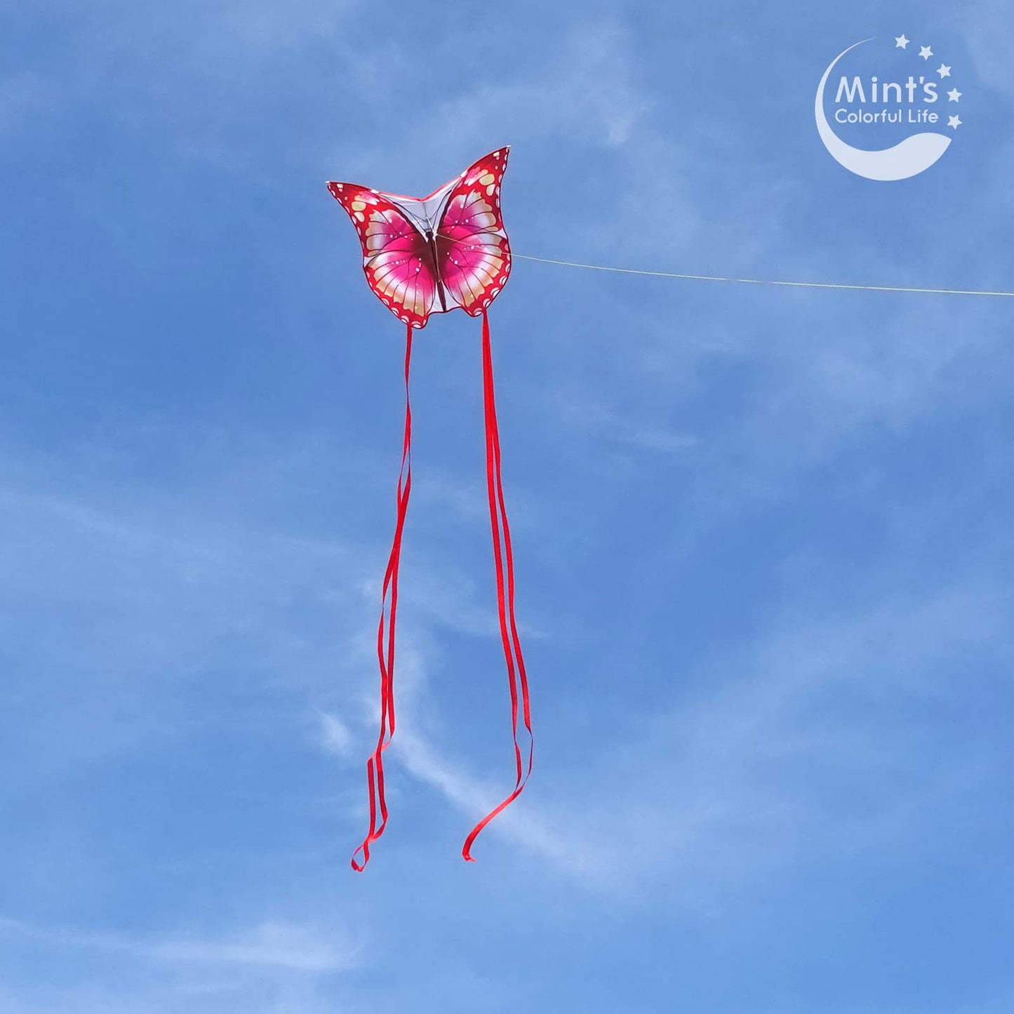 Mint's Colorful Life Butterfly Kite Pink – Easy to Fly with 300ft Line