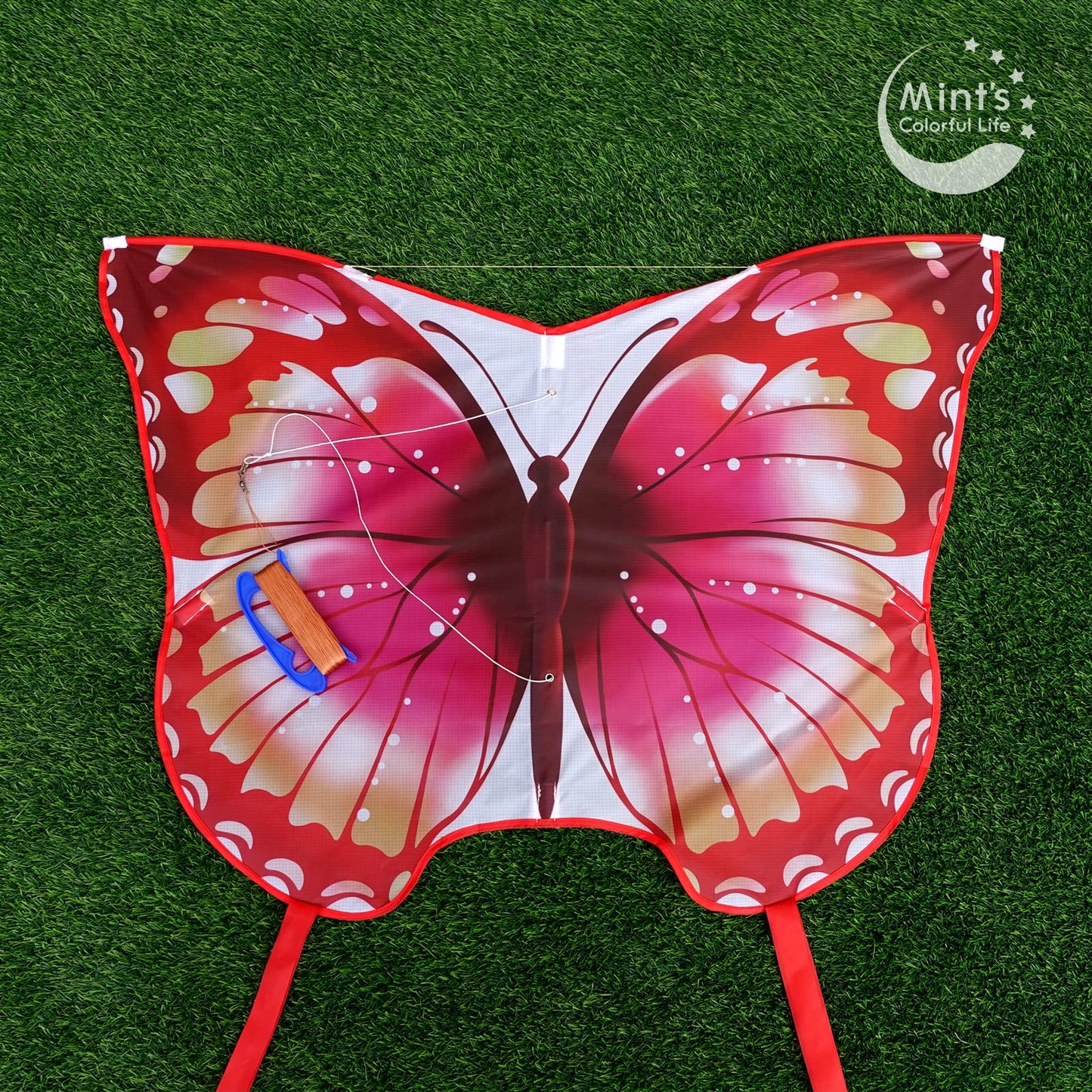 Mint's Colorful Life Butterfly Kite Pink – Easy to Fly with 300ft Line