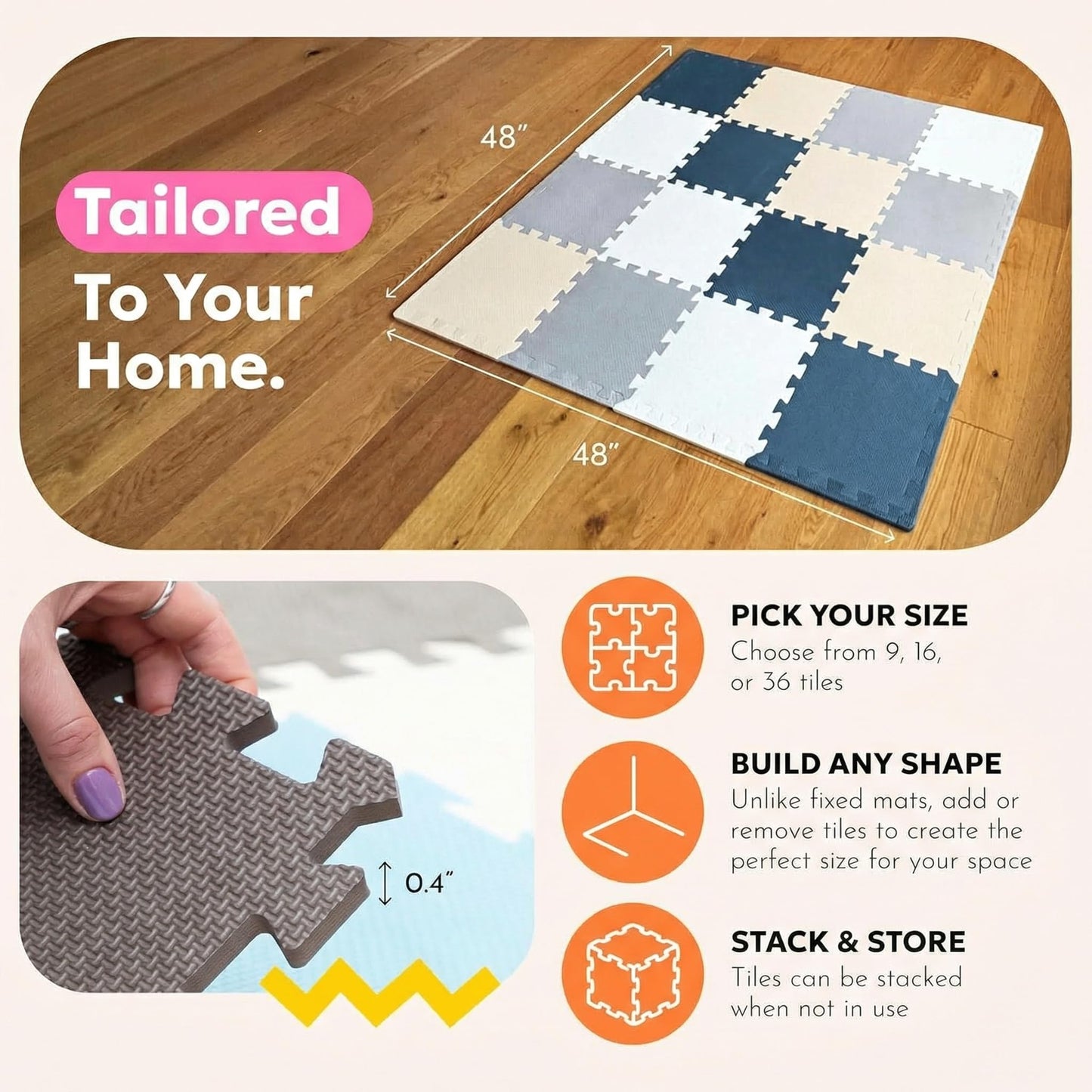 MioTetto Baby Play Mat | Interlocking Foam Tiles for Safe Crawling & Play