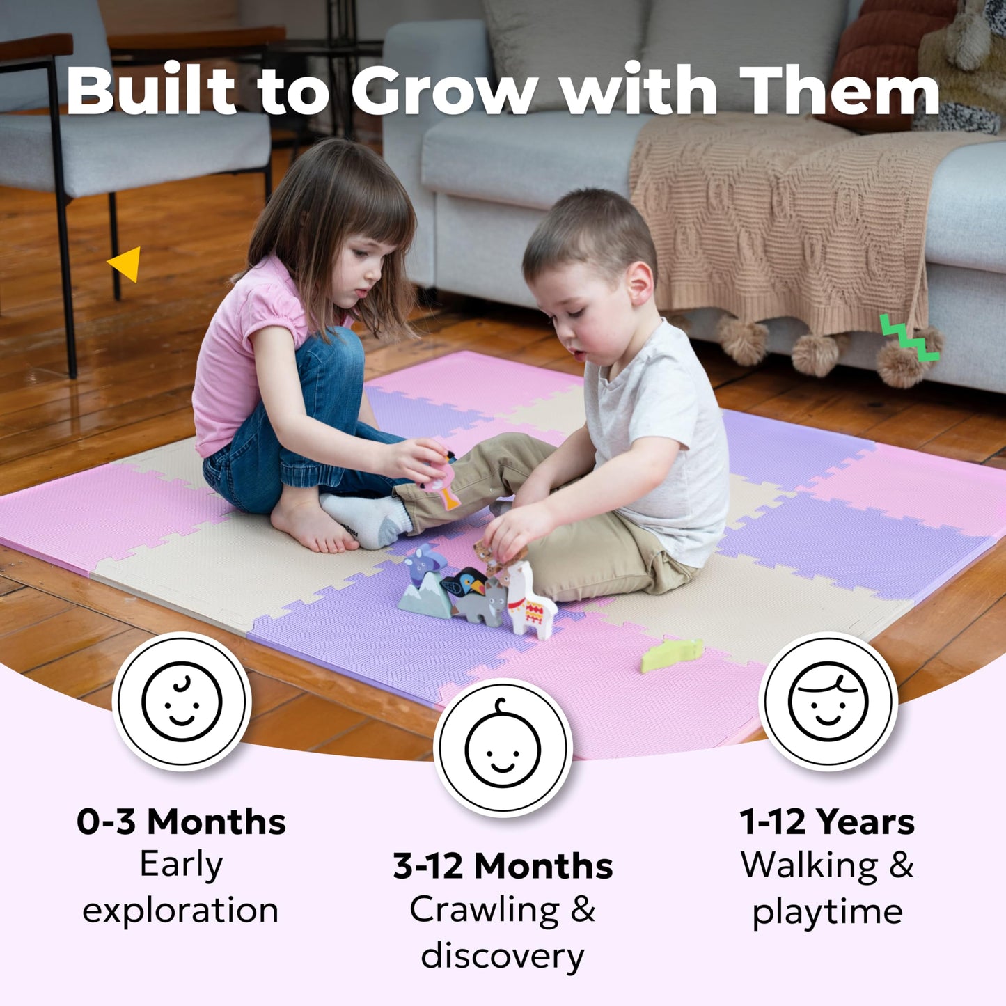 MioTetto Baby Play Mat – Interlocking Foam Tiles for Safe, Cushioned Floor Play