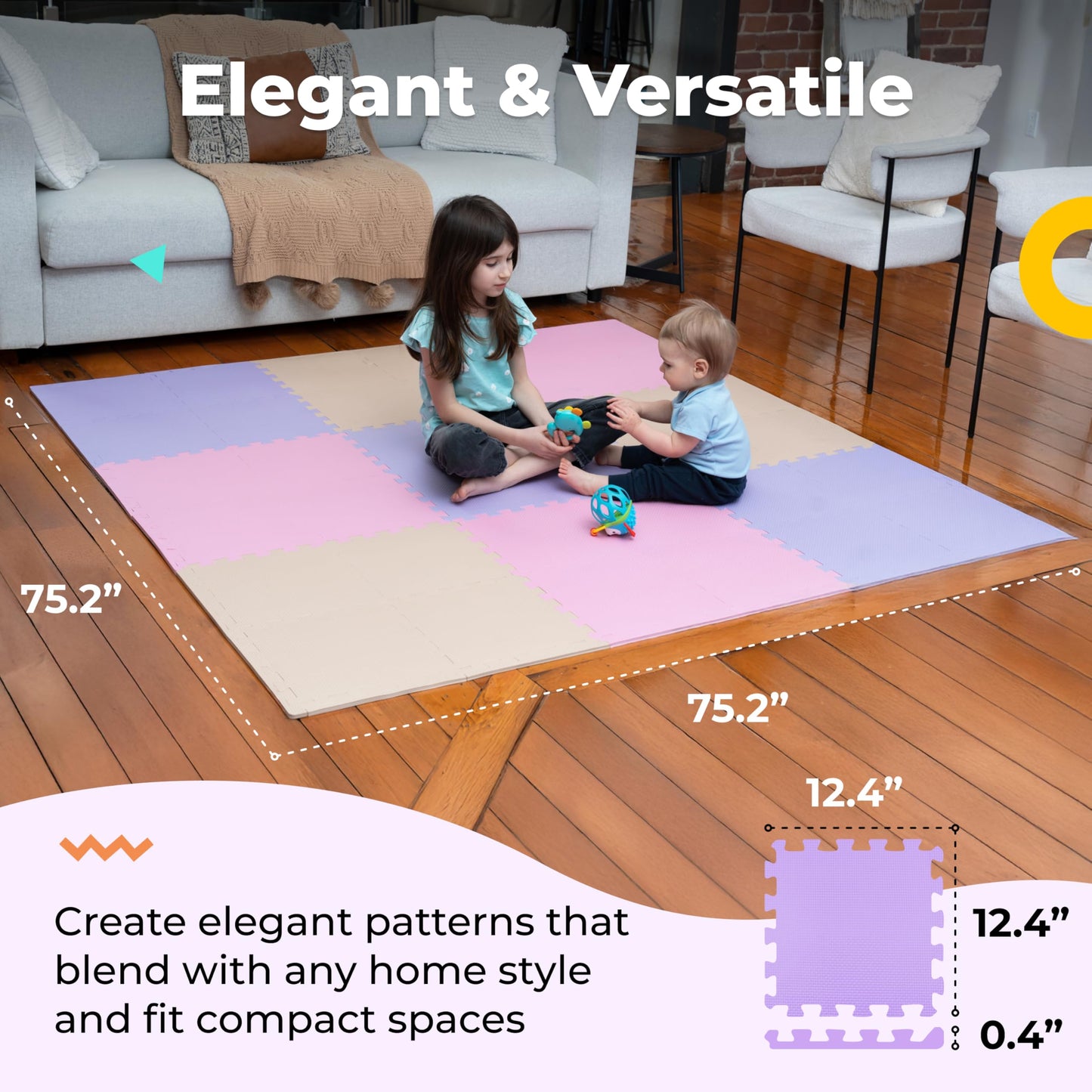 MioTetto Baby Play Mat – Interlocking Foam Tiles for Safe Crawling & Easy Setup
