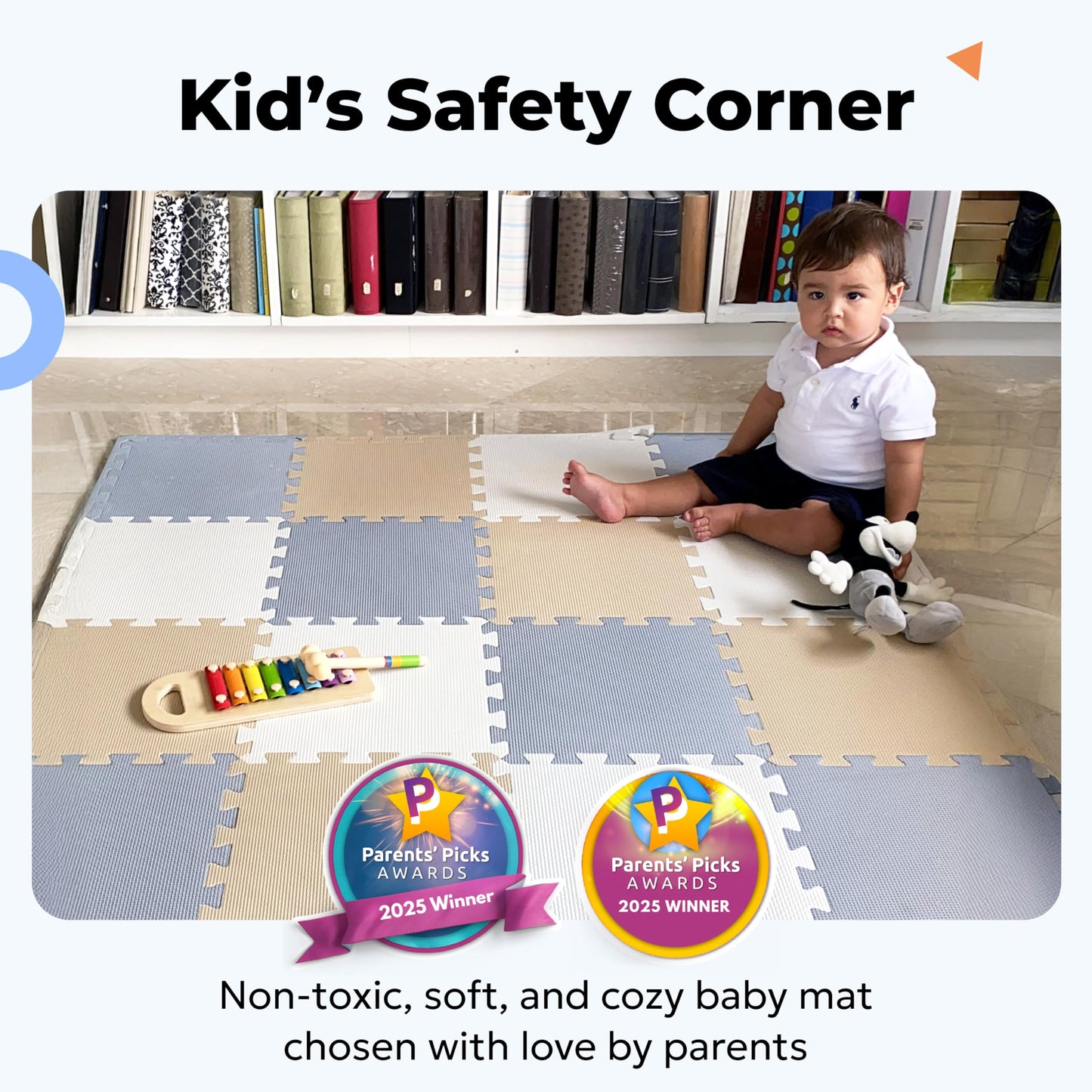 MioTetto Baby Play Mat – Interlocking Foam Tiles for Safe Crawling & Flexible Room Fit