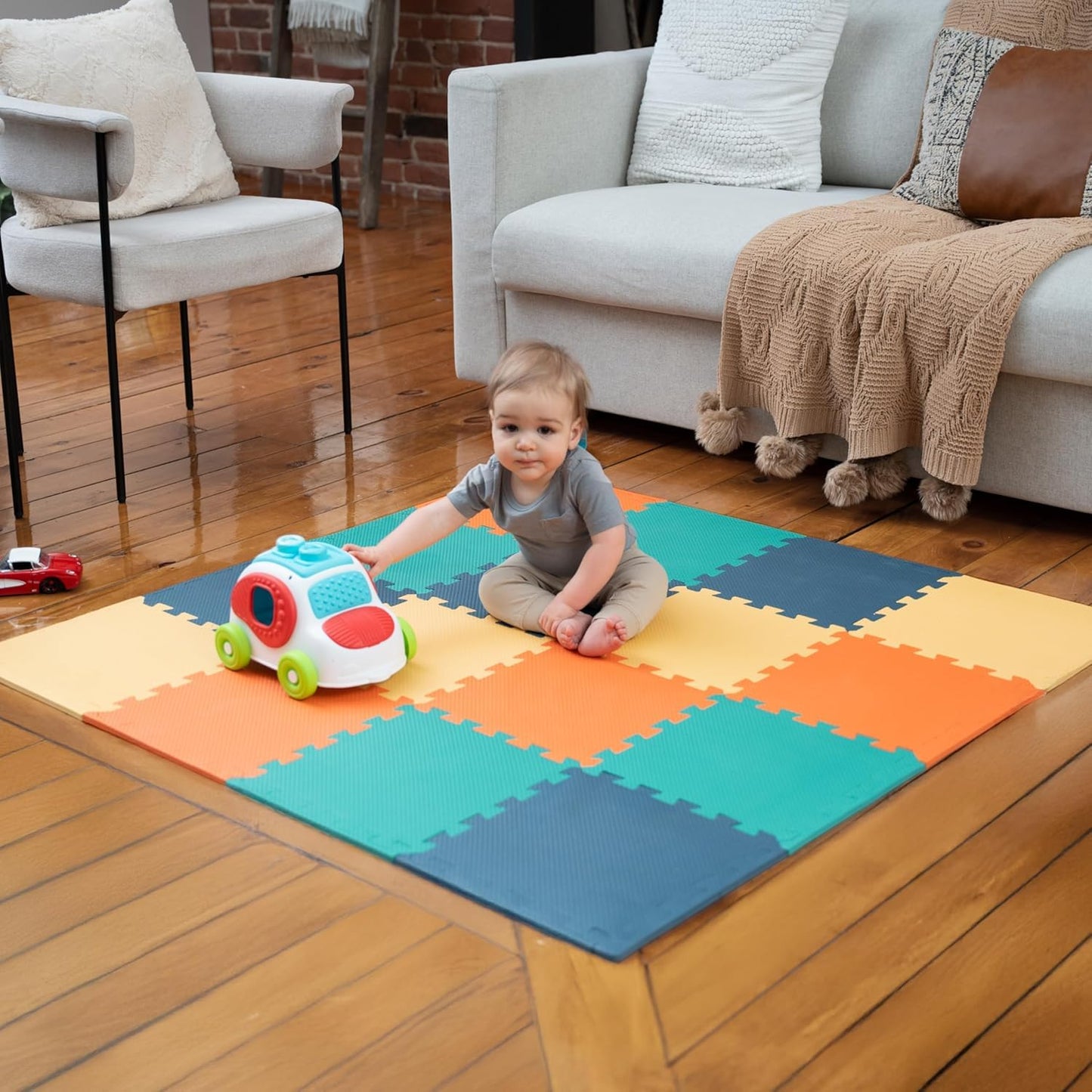 MioTetto Baby Play Mat | Interlocking Foam Tiles for Safe Crawling & Adjustable Playpen
