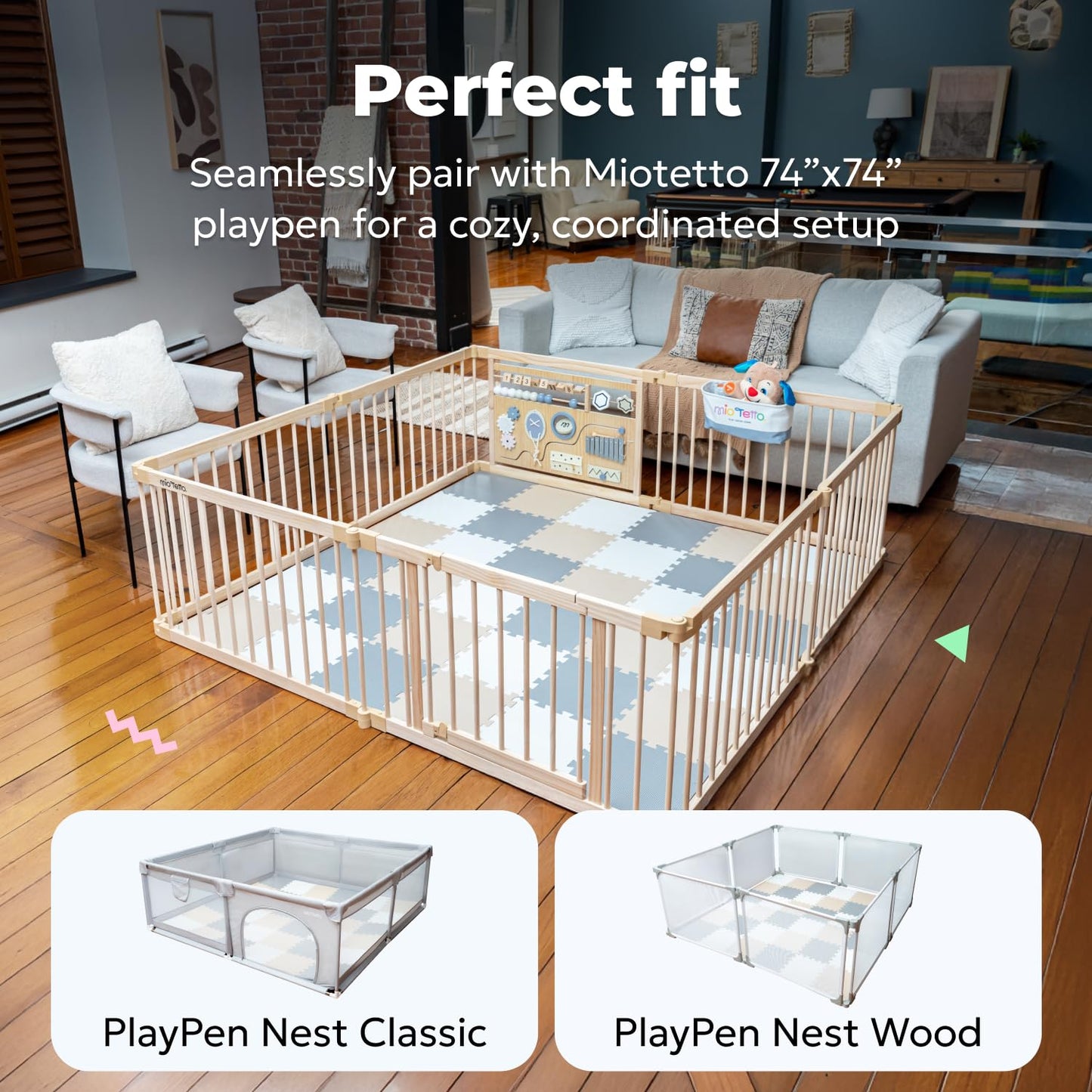 MioTetto Baby Play Mat – Adjustable Interlocking Foam Tiles for Safe Crawling & Development