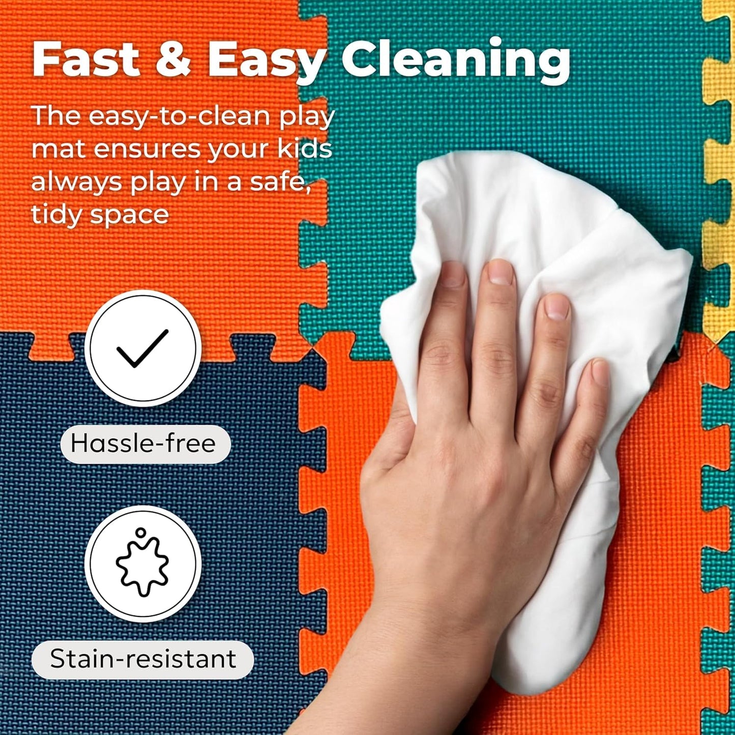 MioTetto Baby Play Mat | Interlocking Foam Tiles, 74x74 Playpen Compatible – Safe, Soft & Non-Toxic