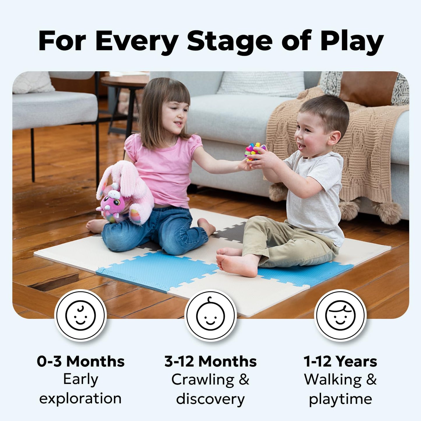 MioTetto Baby Play Mat | Interlocking Foam Tiles for Safe Crawling & Playtime