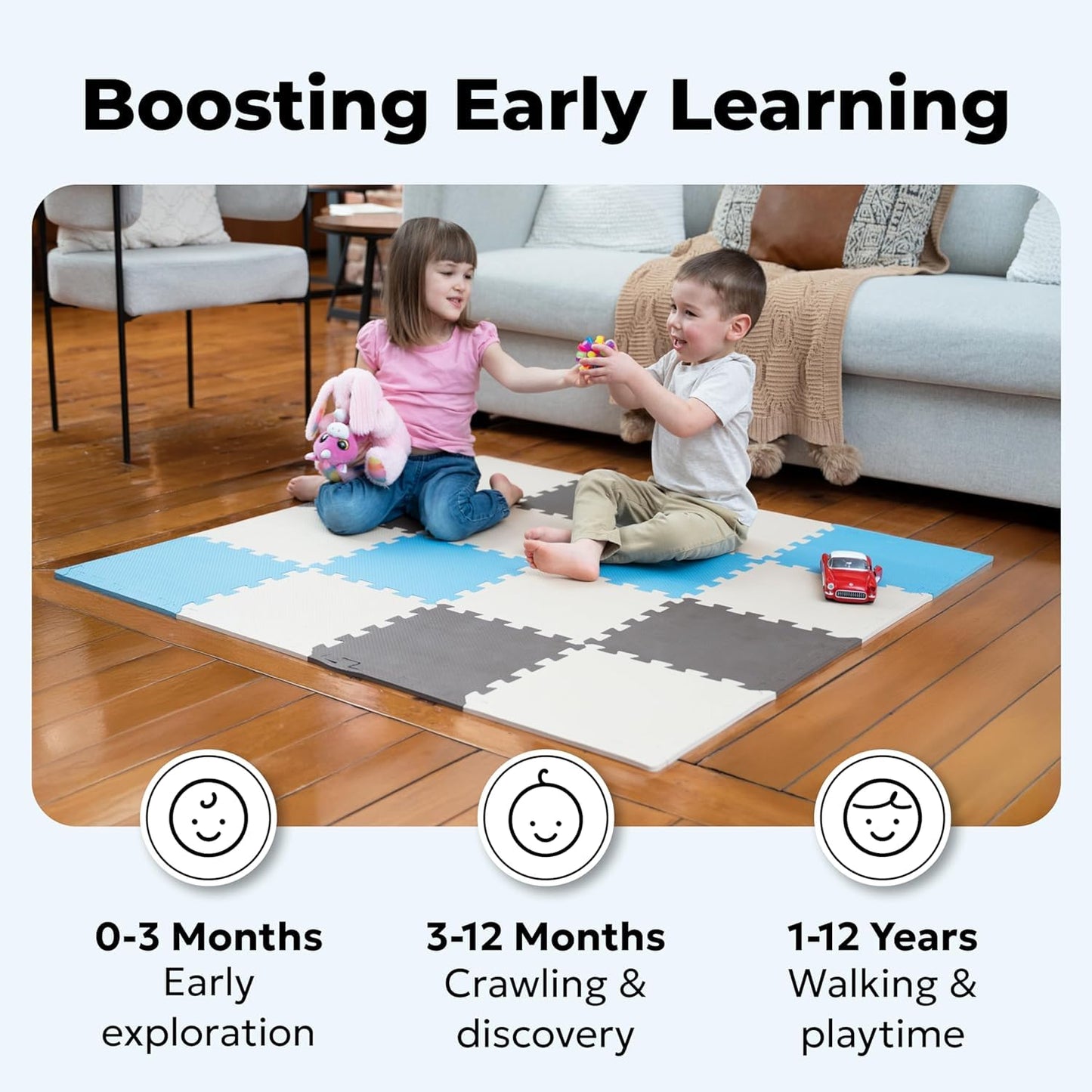 MioTetto Baby Play Mat – Interlocking Foam Tiles for Safe, Colorful Crawling & Development