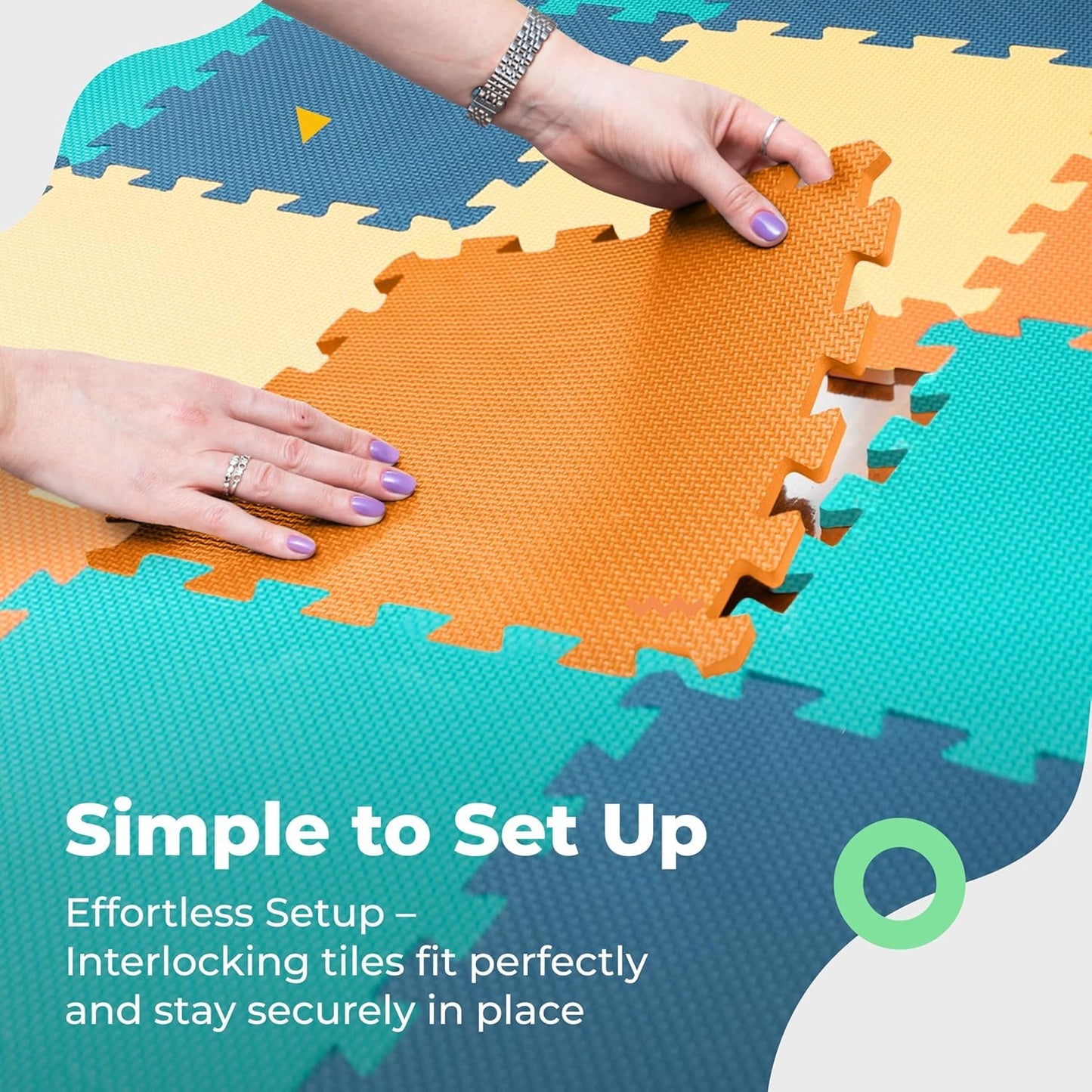 MioTetto Baby Play Mat | Interlocking Foam Tiles, 74x74 Playpen Compatible – Safe, Soft & Non-Toxic