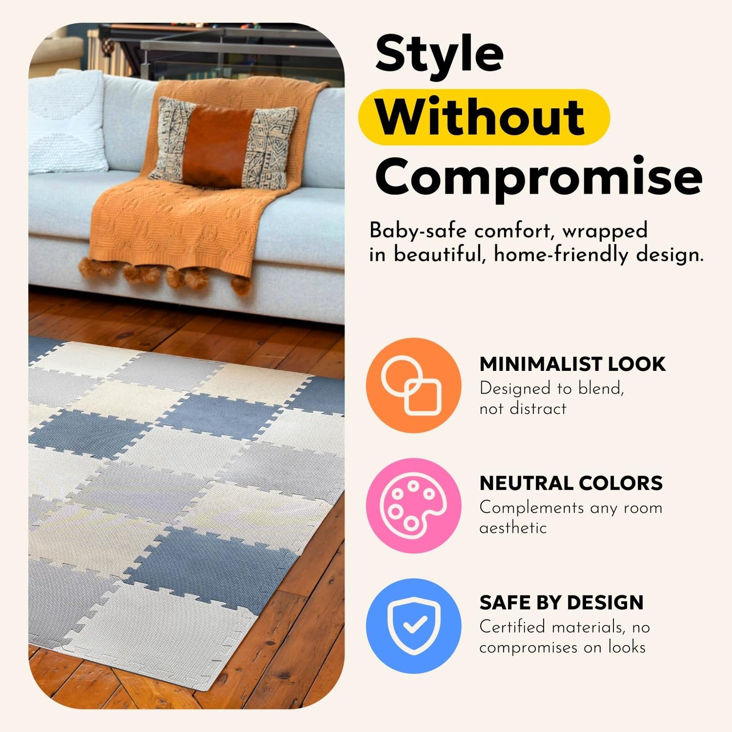 MioTetto Baby Play Mat | Interlocking Foam Tiles for Safe Crawling & Play