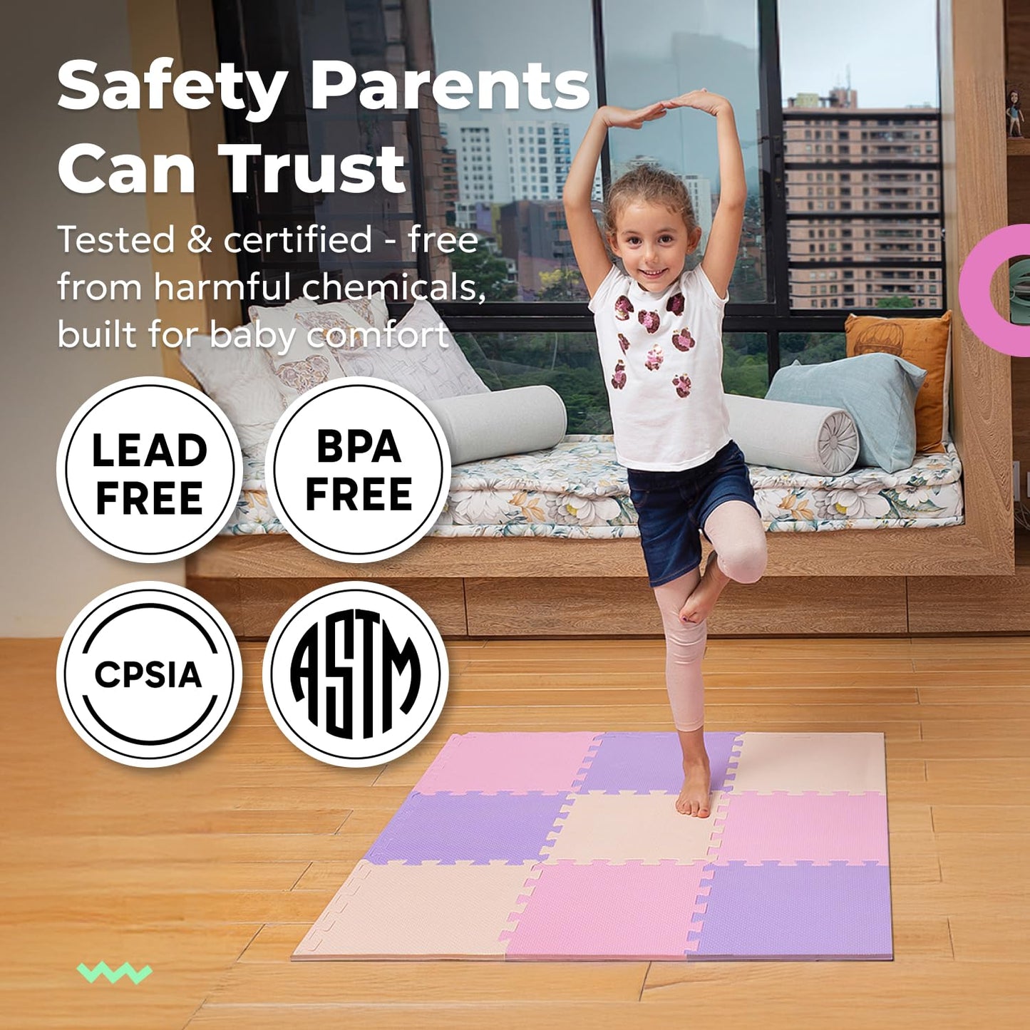 MioTetto Baby Play Mat – Interlocking Foam Tiles for Safe, Cushioned Floor Play