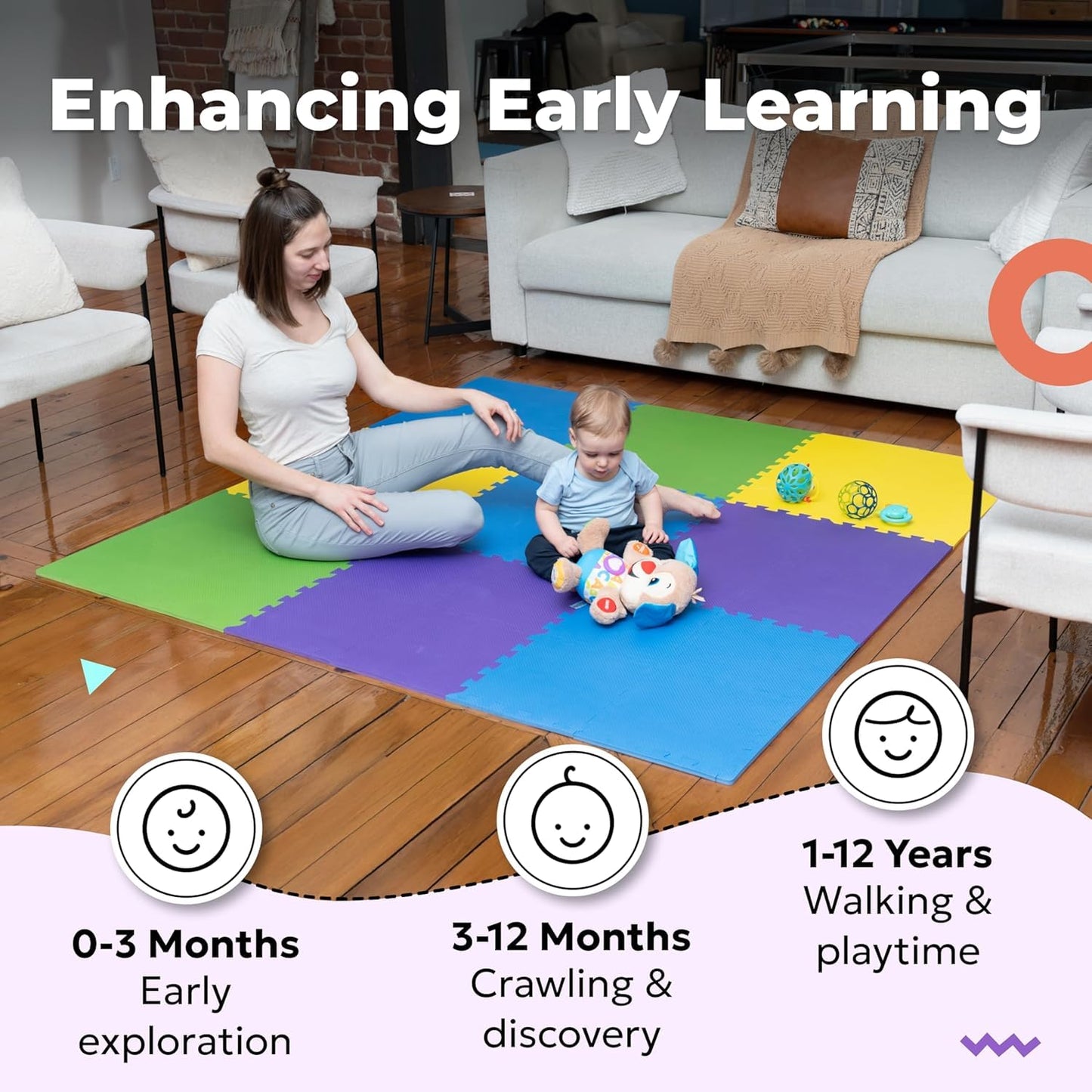 MioTetto Baby Play Mat – Interlocking Foam Tiles for Safe Crawling & Play