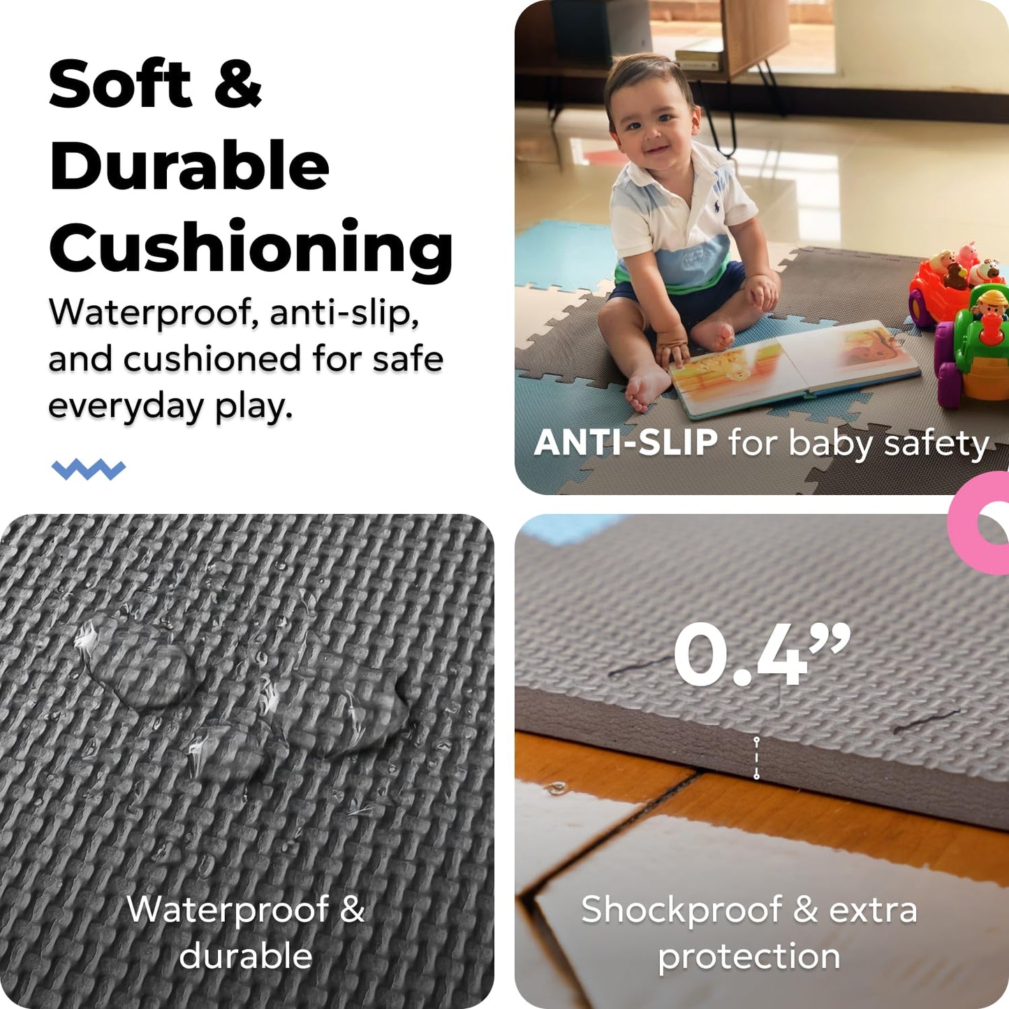 MioTetto Baby Play Mat | Interlocking Foam Tiles for Safe Crawling & Playtime