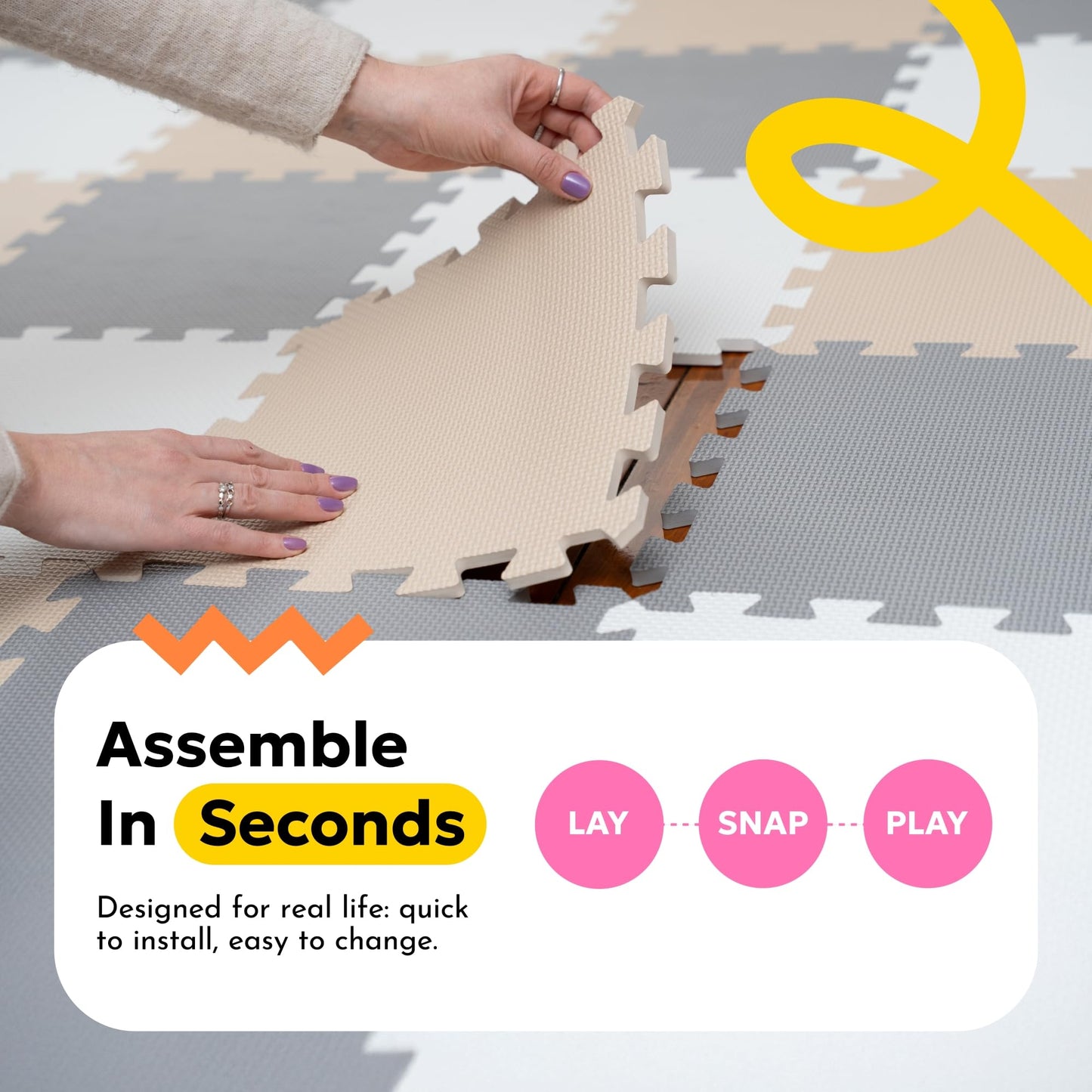 MioTetto Baby Play Mat | Interlocking Foam Tiles for Safe Crawling & Play