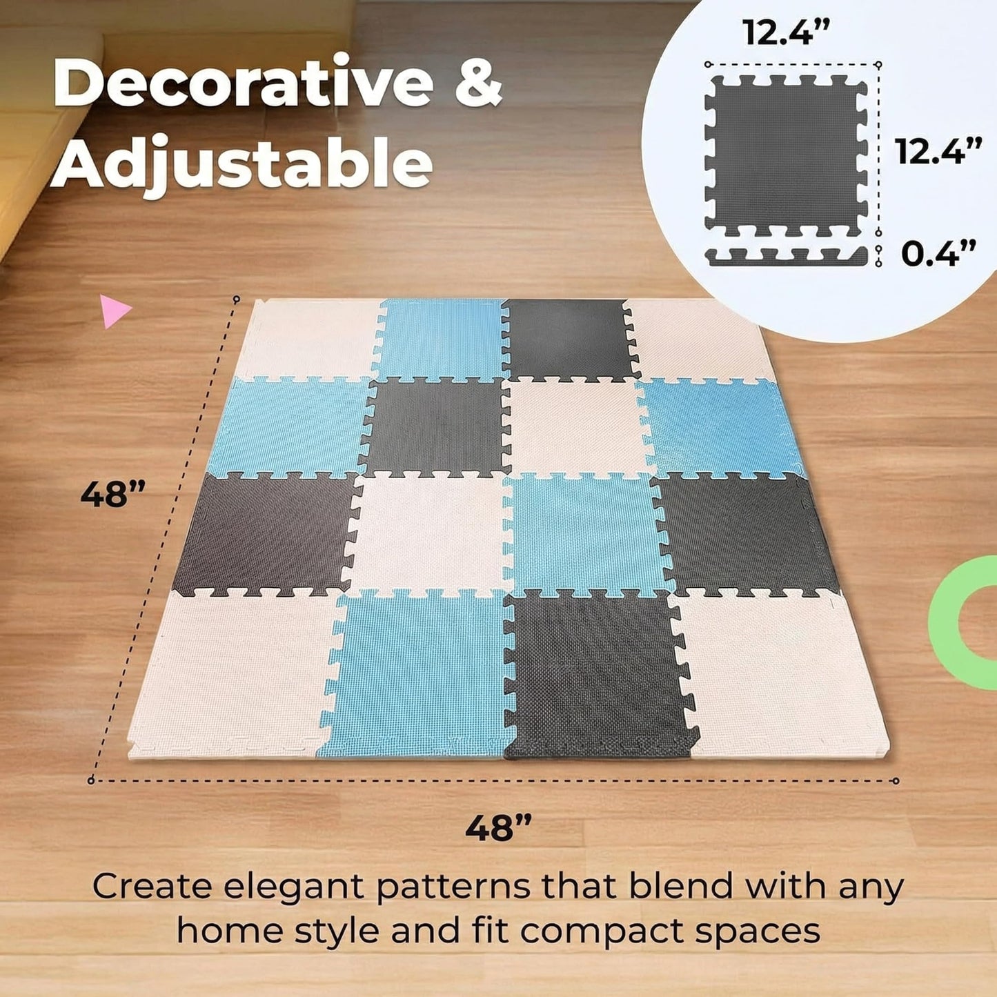 MioTetto Baby Play Mat – Interlocking Foam Tiles for Safe, Colorful Crawling & Development