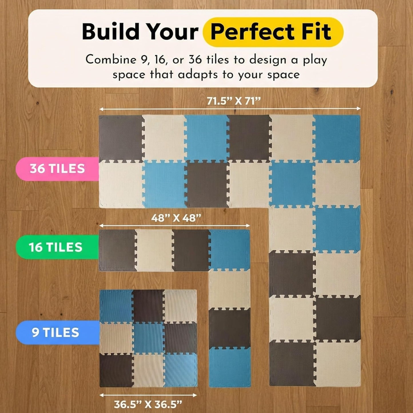 MioTetto Baby Play Mat | Interlocking Foam Tiles for Safe Crawling & Playtime