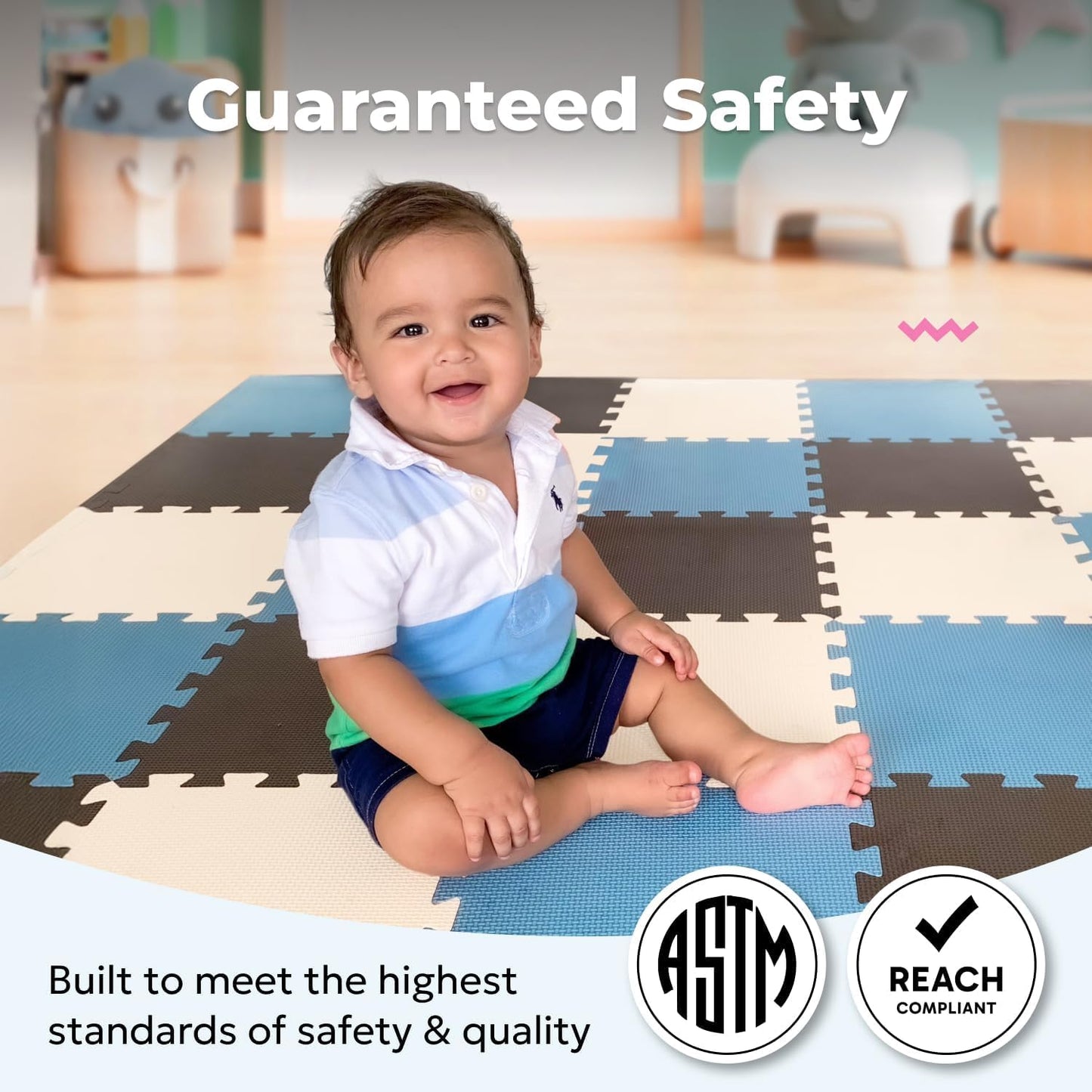 MioTetto Baby Play Mat – Interlocking Foam Tiles for Safe, Colorful Crawling & Development