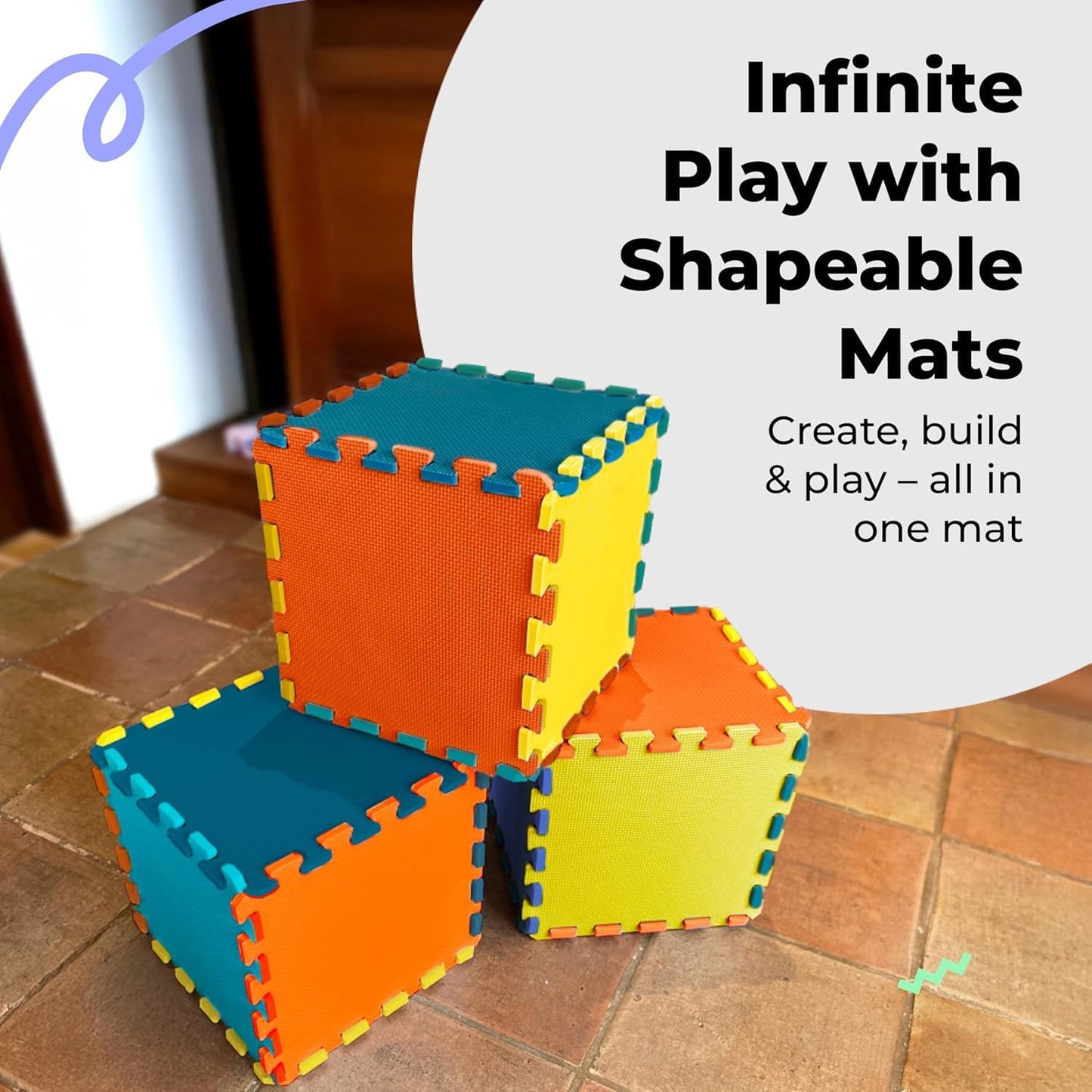 MioTetto Baby Play Mat | Interlocking Foam Tiles, 74x74 Playpen Compatible – Safe, Soft & Non-Toxic