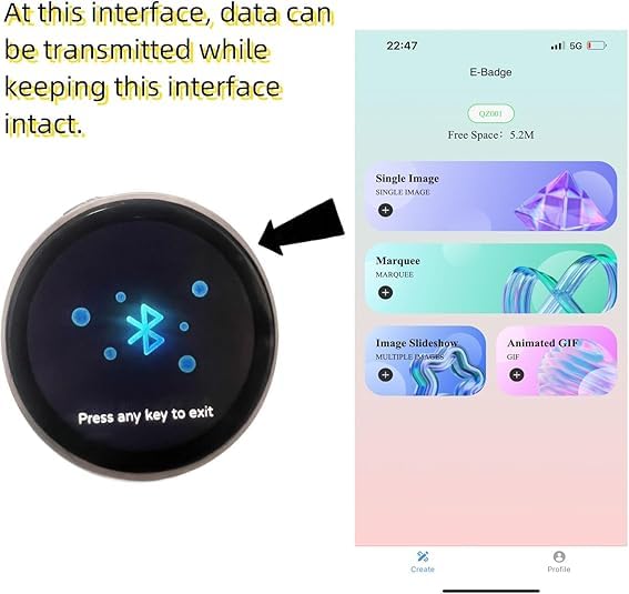 MIQUEES Personalized Anime Photo Pin – 1.8-inch IPS Touchscreen Digital Badge for Videos & GIFs
