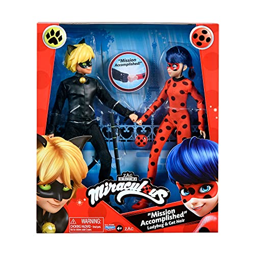 Miraculous Ladybug & Cat Noir 2-Pack Dolls – Mission Accomplished by Playmates Toys