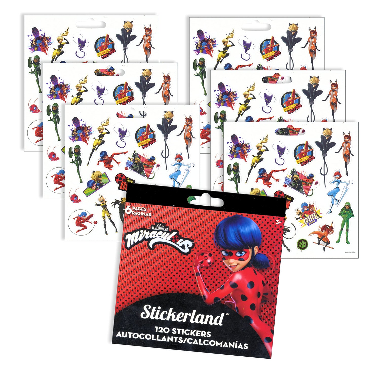 Miraculous Ladybug & Cat Noir Sticker Bundle with 2-Sided Door Hanger | Miraculous