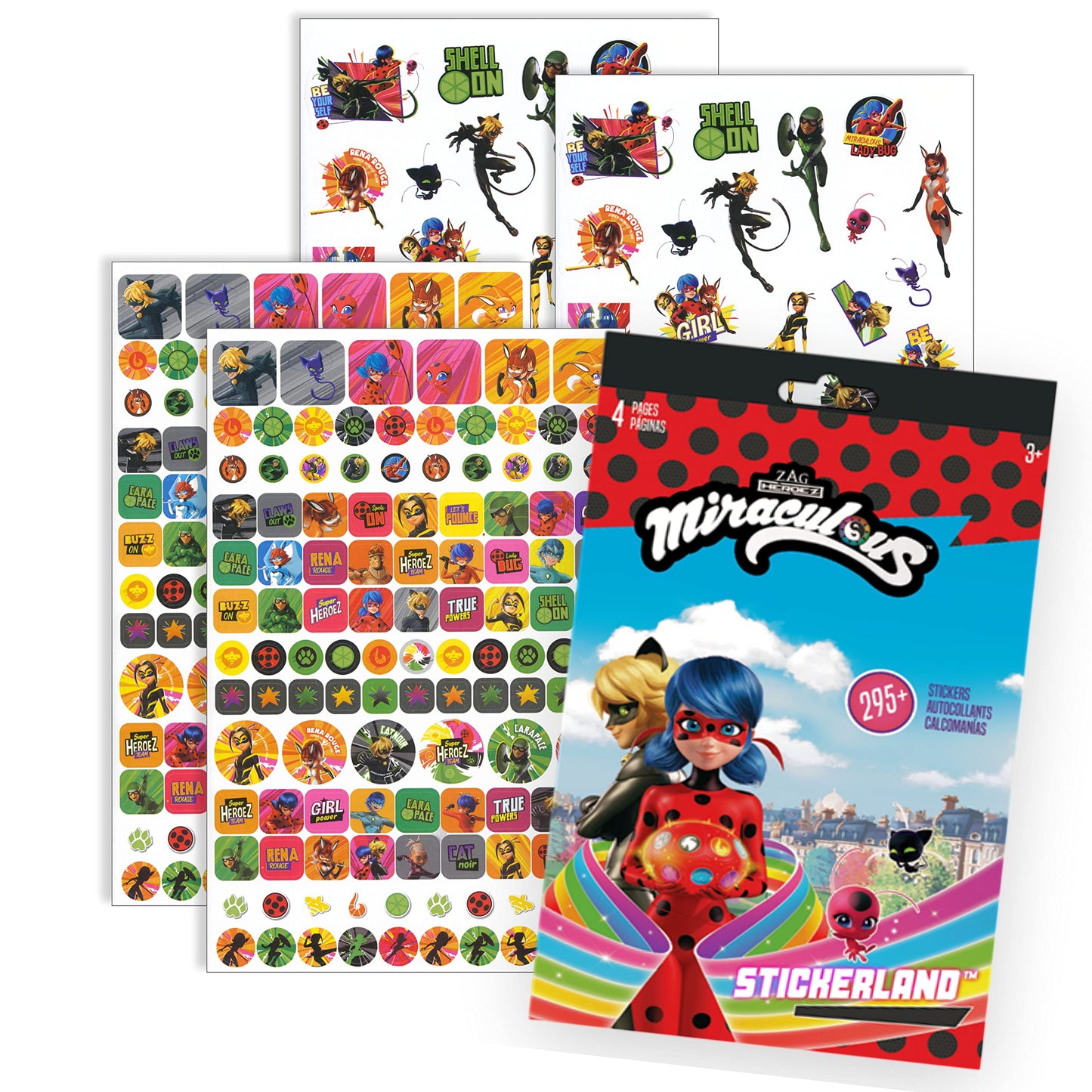 Miraculous Ladybug & Cat Noir Sticker Bundle with 2-Sided Door Hanger | Miraculous