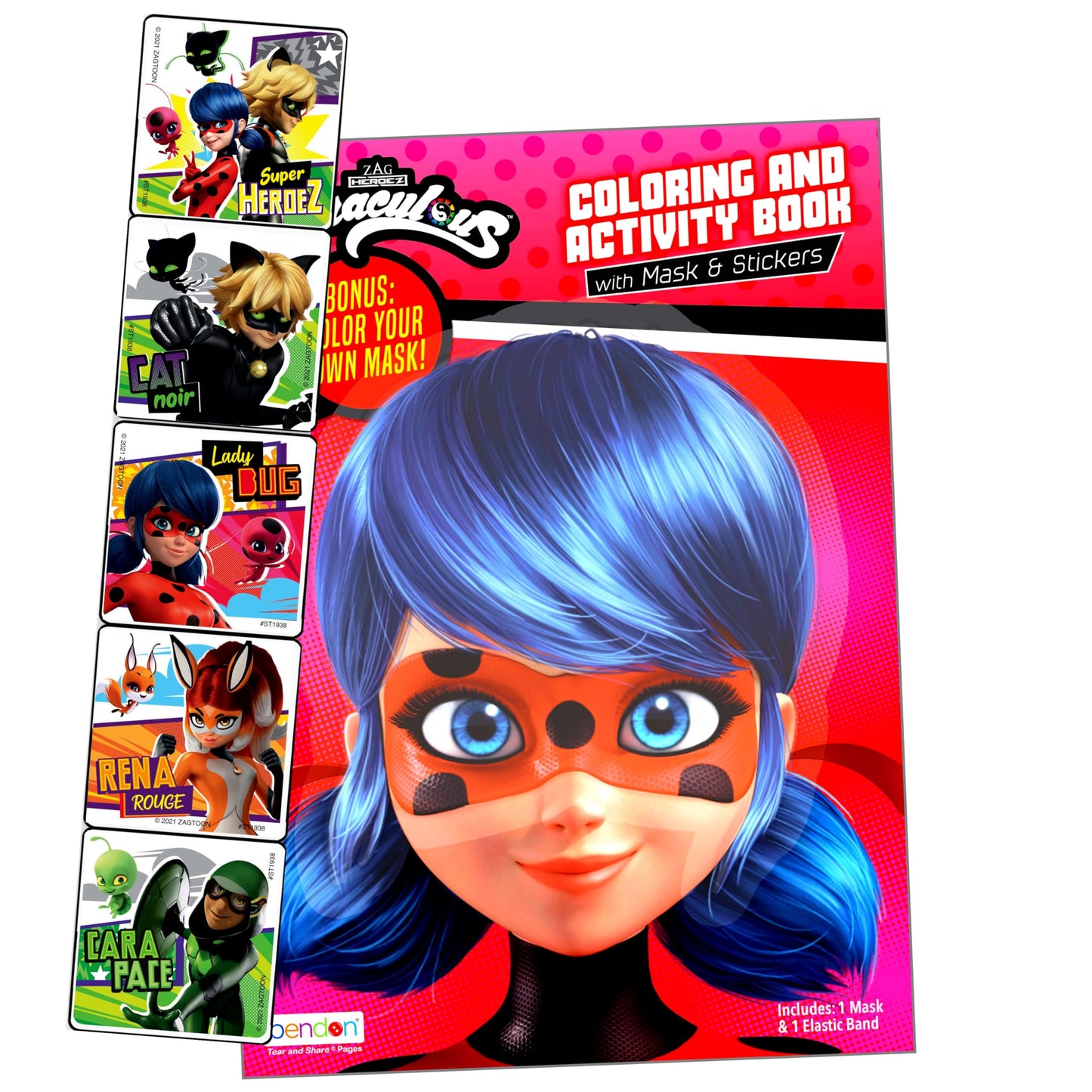 Miraculous Ladybug and Cat Noir Activity Bundle | Coloring Book, Stickers & Two-Sided Door Hanger | Miraculous