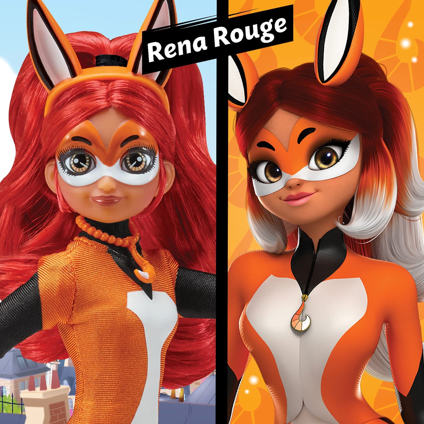 Miraculous Rena Rouge Doll 10.5-Inch Fashion Doll with Trixx Kwami by Playmates Toys