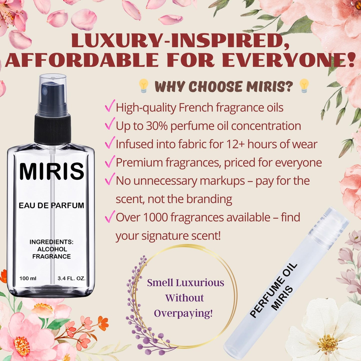MIRIS No. 35352, Inspired by Molecu 04, Long-Lasting Unisex Eau de Parfum | 3.4 Fl Oz / 100 ml