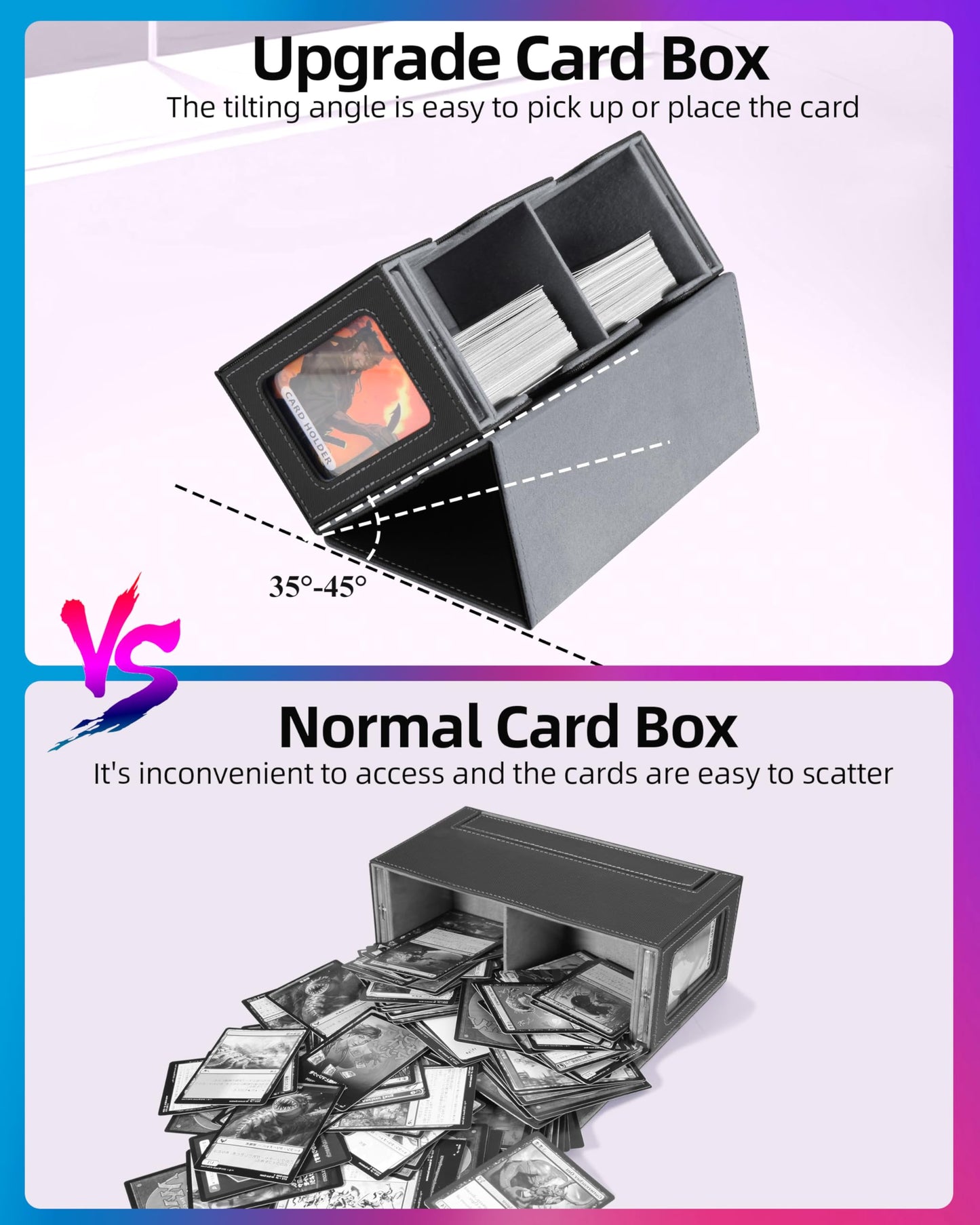 Miroddi MTG Deck Box with Commander Display – Holds 250+ Sleeved Cards, Dice Tray