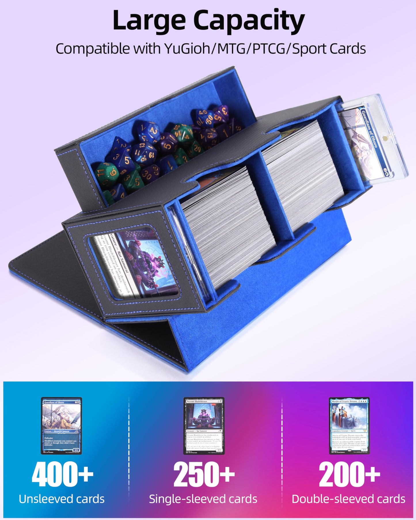 Miroddi MTG Deck Box with Commander Display – 250+ Sleeved Cards