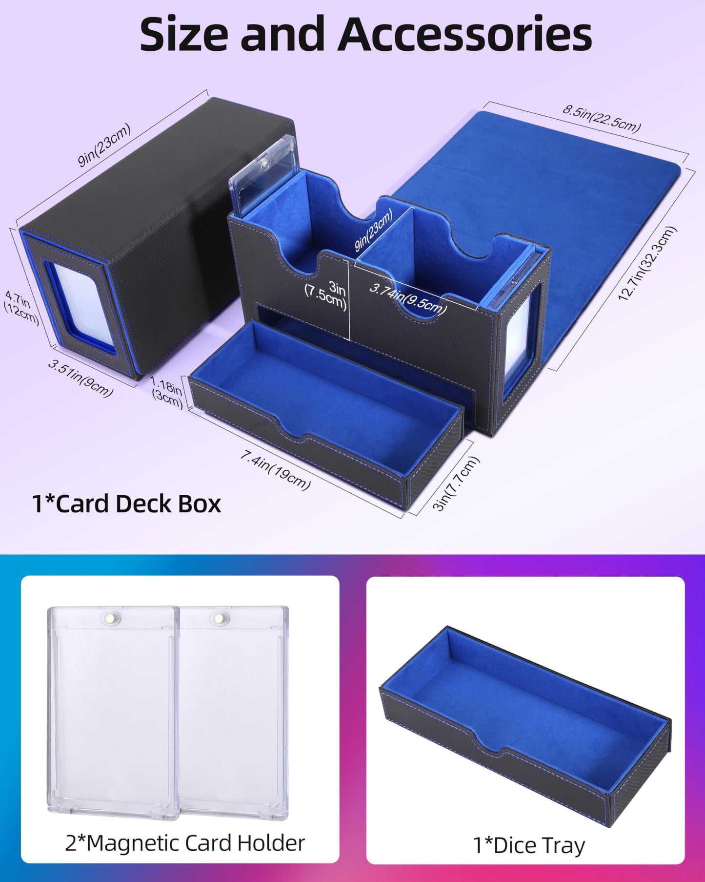 Miroddi MTG Deck Box with Commander Display – 250+ Sleeved Cards