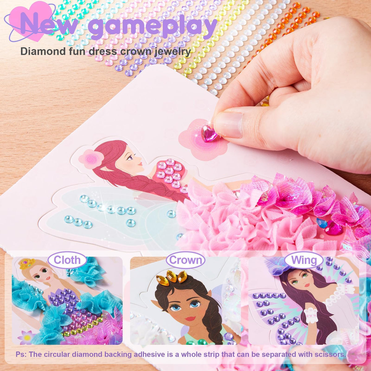 MIROLA KIDS 4 in 1 Poke Craft Kit for Girls — Princess Crafts, Watercolor & Diamond Art