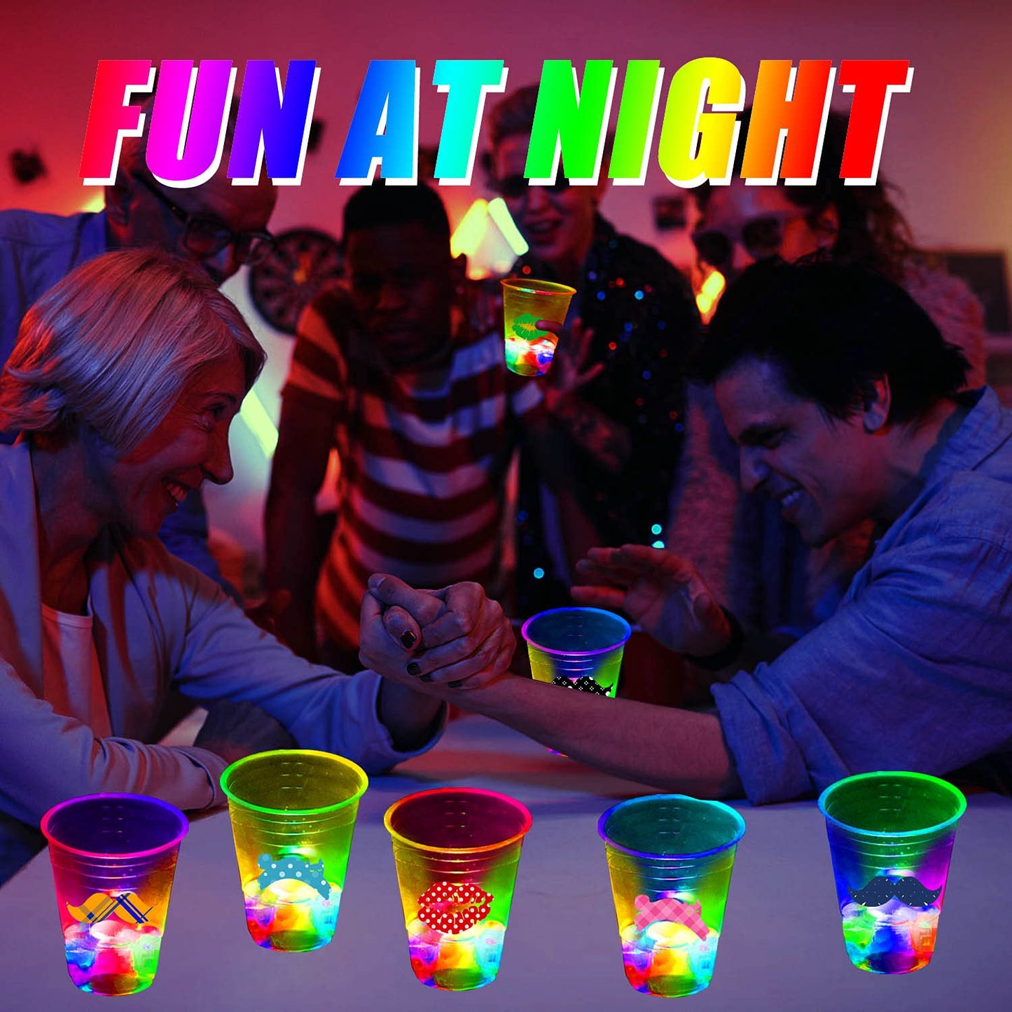 mishunyus 40 Pack Glow Party Cups | LED Light Up Cups for Indoor & Outdoor Parties