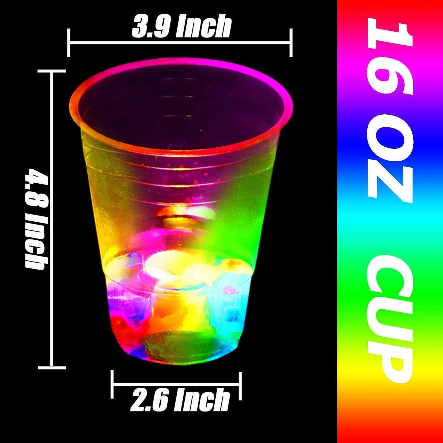 mishunyus 40 Pack Glow Party Cups | LED Light Up Cups for Indoor & Outdoor Parties