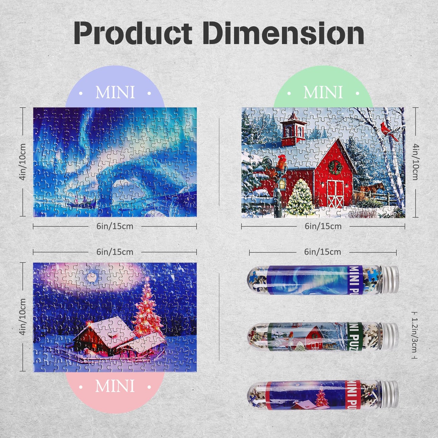 MISITU Mini Puzzles for Adults — 150-Piece Tiny Jigsaw in Test Tube Pack (6 x 4 in)