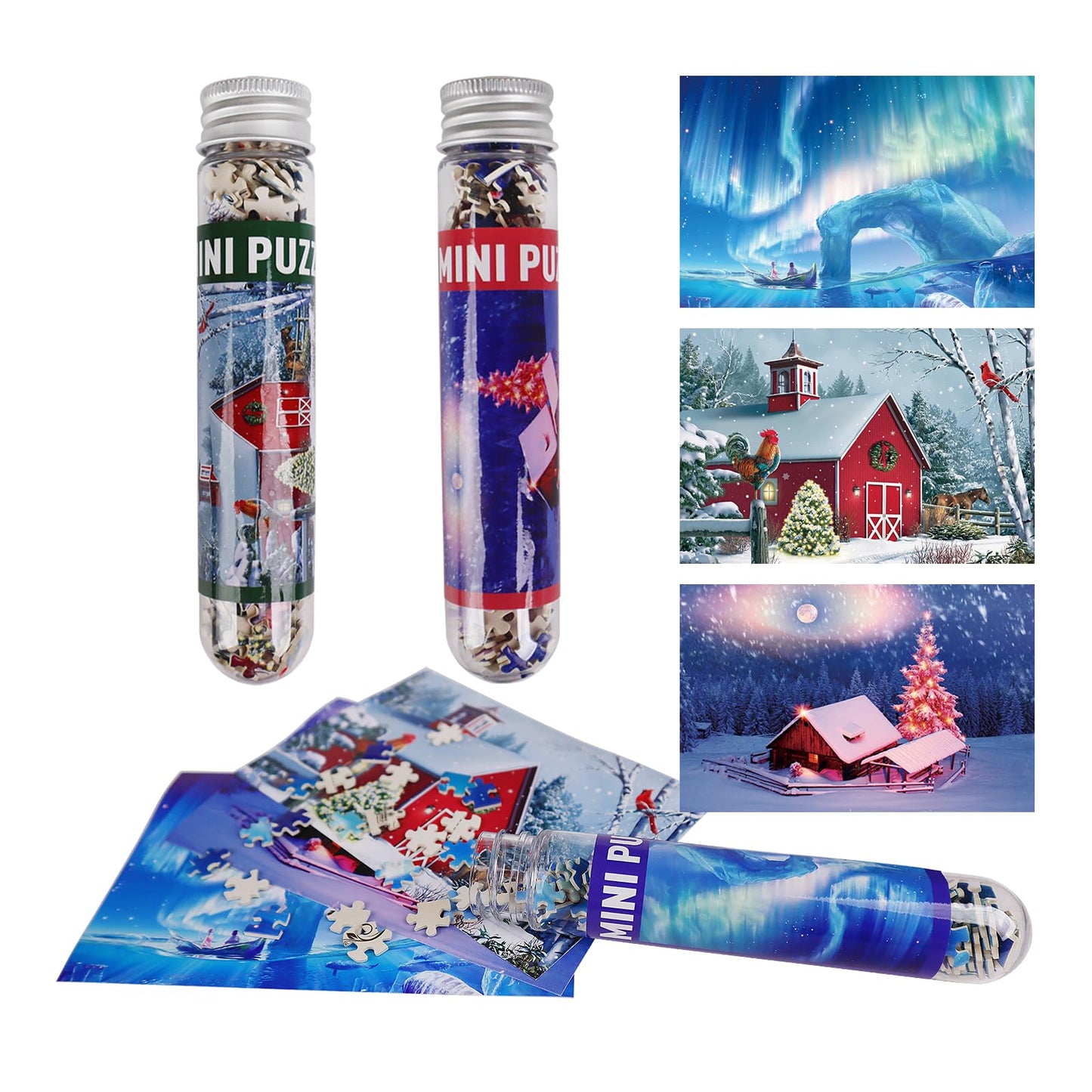 MISITU Mini Puzzles for Adults — 150-Piece Tiny Jigsaw in Test Tube Pack (6 x 4 in)