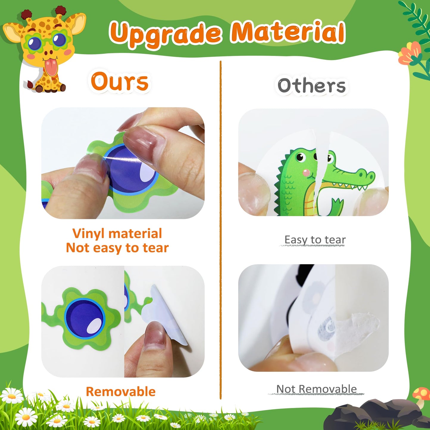MISS FANTASY Animal Stickers for Kids – 48 Safari Jungle Sticker Pack | Party Decor & Favors