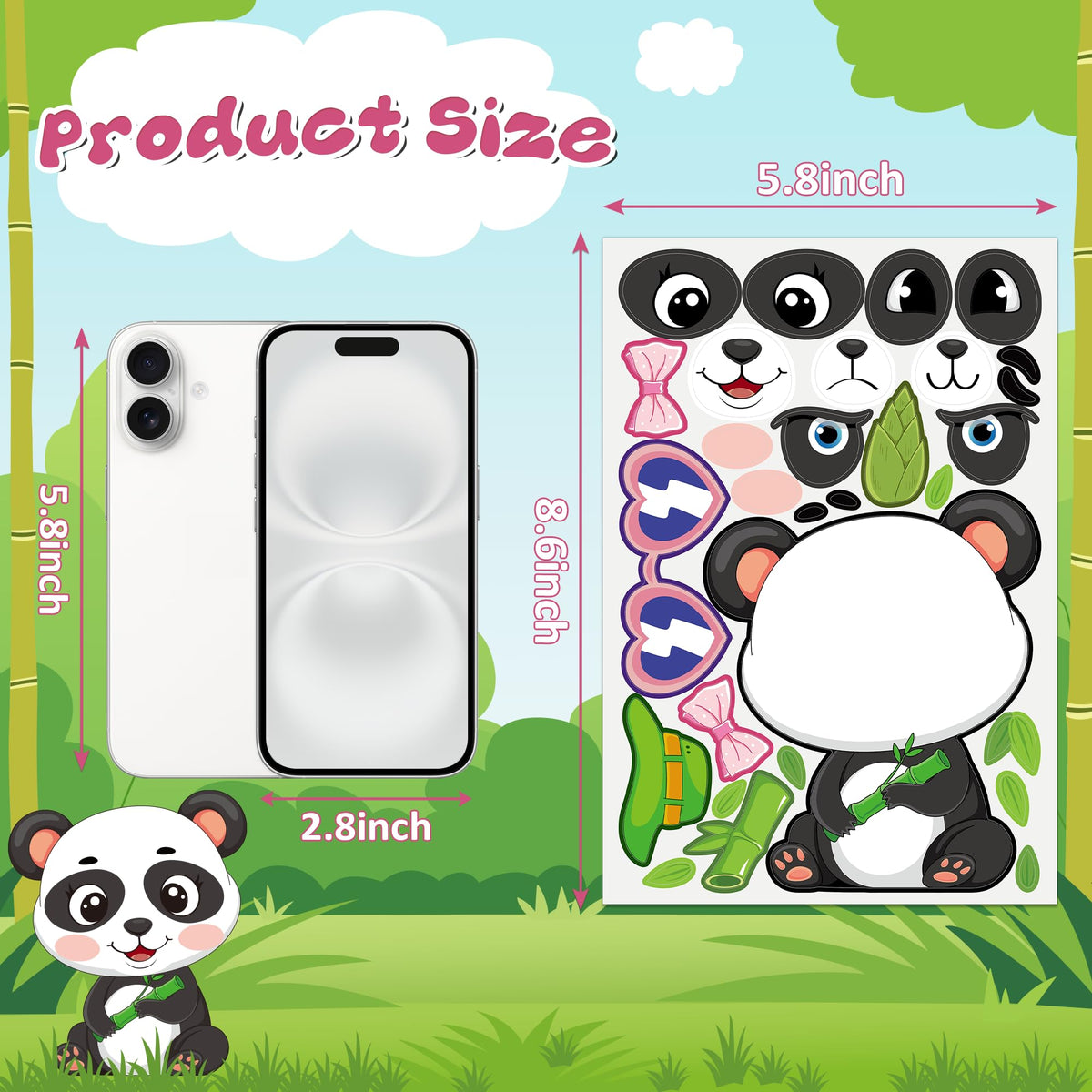 MISS FANTASY Animal Stickers for Kids – 48 Safari Jungle Sticker Pack | Party Decor & Favors