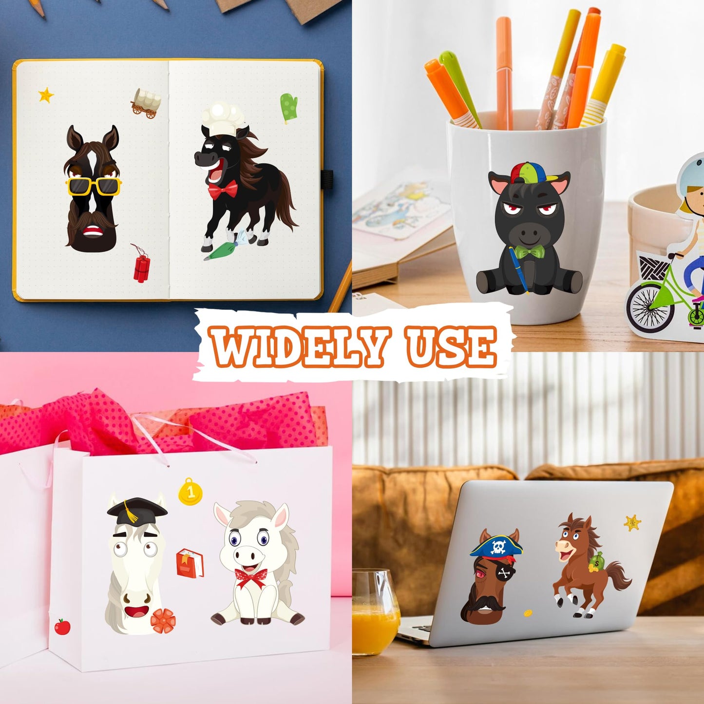 MISS FANTASY 48PCS Horse Stickers for Kids – Party Favors, Crafts & Classroom Activities