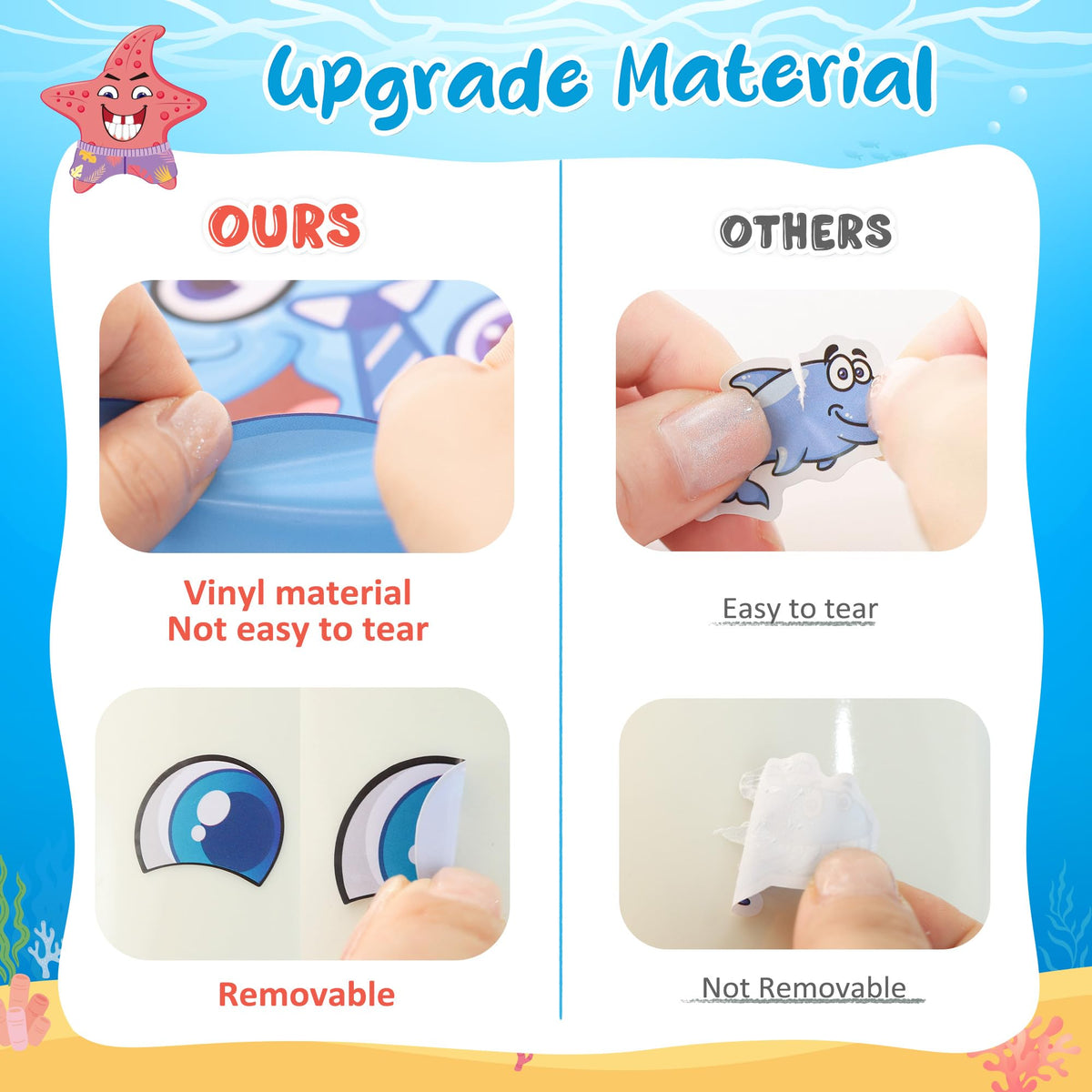 MISS FANTASY Ocean Stickers for Kids – 48 Sheets Ocean Creature Stickers for Parties, Crafts & Back to School