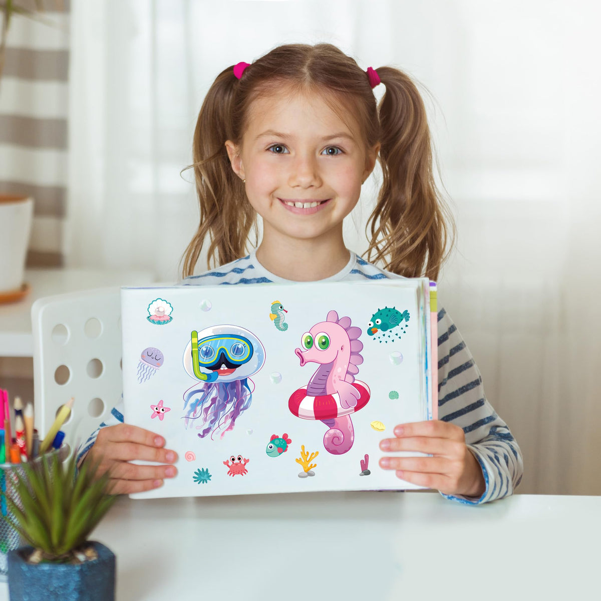 MISS FANTASY Ocean Stickers for Kids – 48 Sheets Ocean Creature Stickers for Parties, Crafts & Back to School