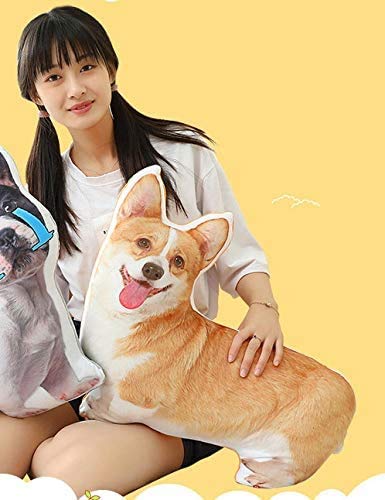 MISS TUTU Corgi Dog Plush Throw Pillow – Ultra-Soft, Realistic Corgi Cushion