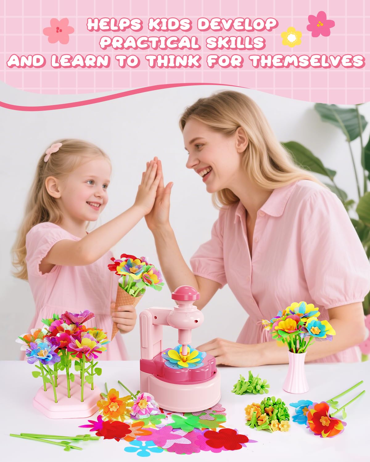 MISSOLO DIY-Crafts for Kids: Creative Flower Bouquet Kit with Storage Box for Ages 4-13