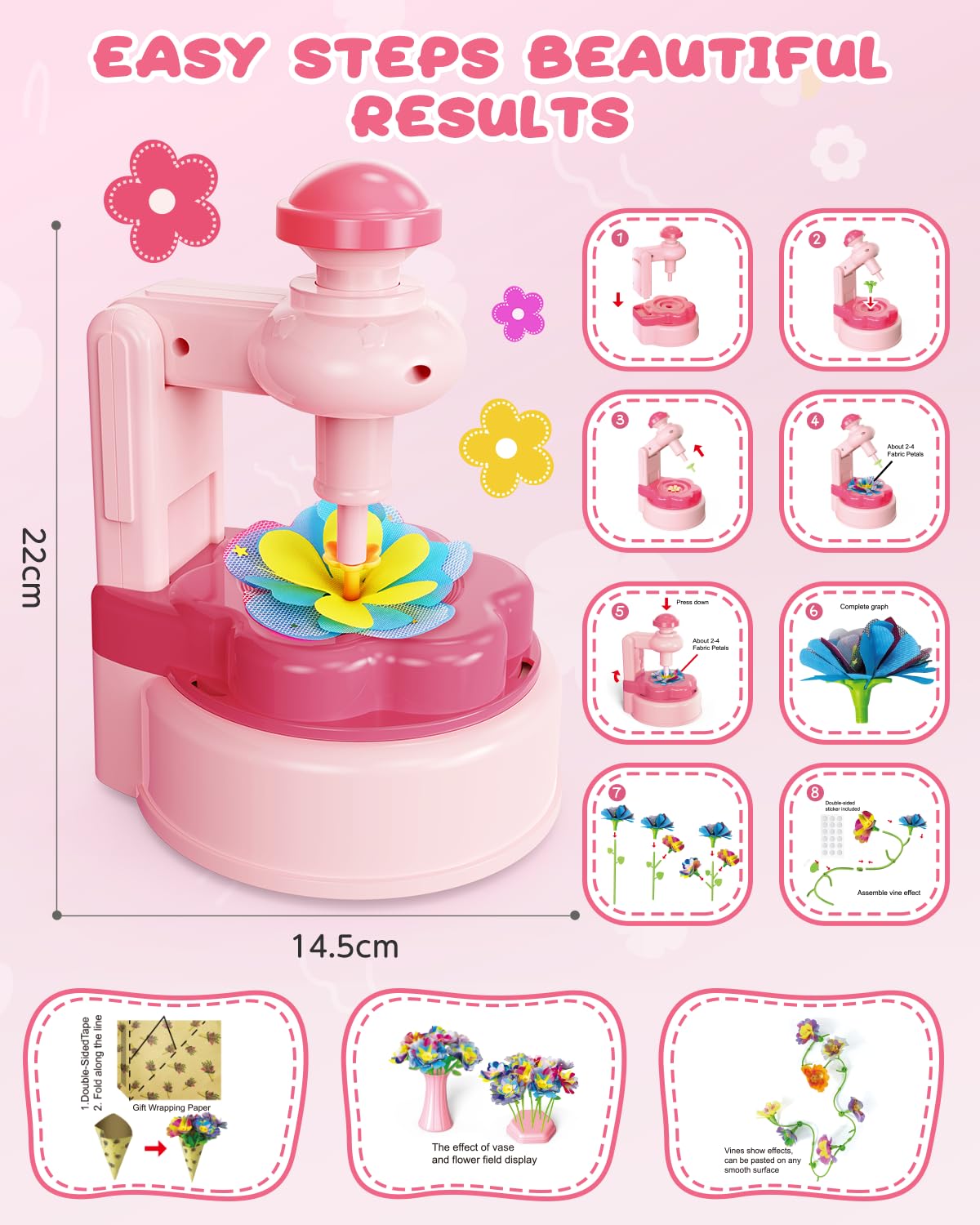 MISSOLO DIY-Crafts for Kids: Creative Flower Bouquet Kit with Storage Box for Ages 4-13