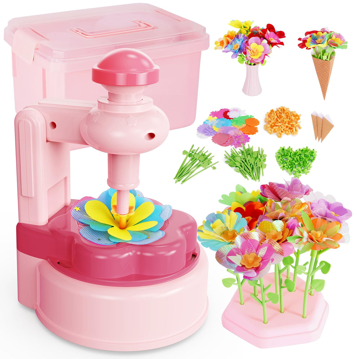 MISSOLO DIY-Crafts for Kids: Creative Flower Bouquet Kit with Storage Box for Ages 4-13