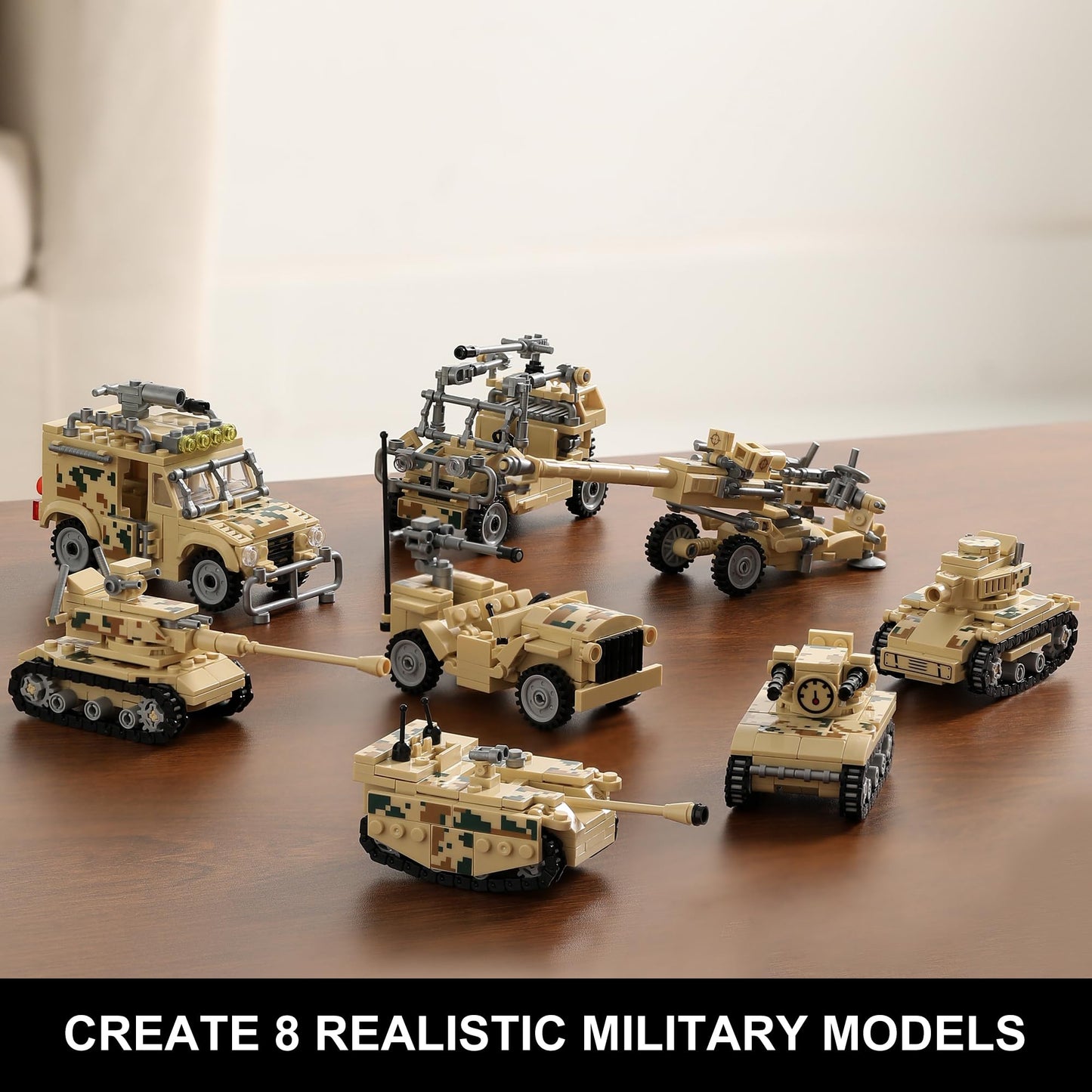 MISTBUY 1176-Piece Military Tank Building Blocks Set – 9-in-1 & 8 Vehicles