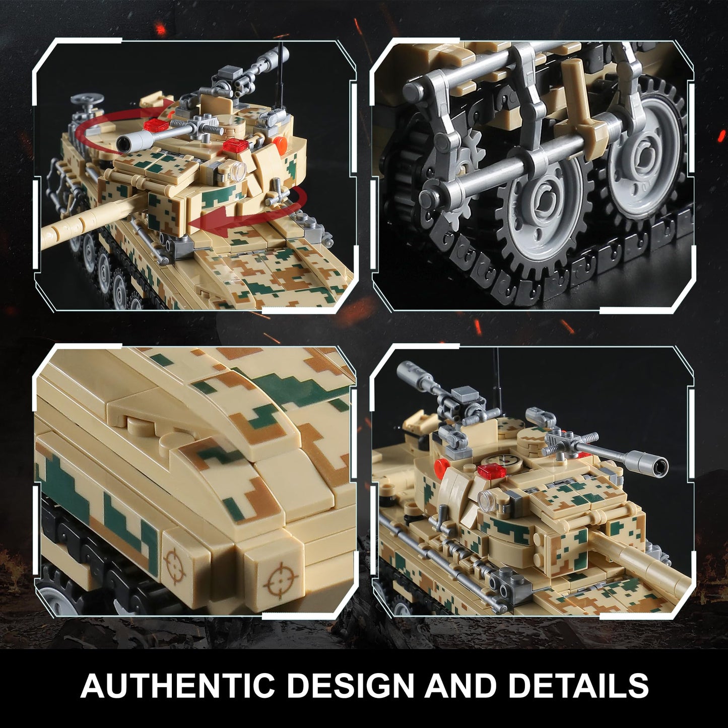 MISTBUY 1176-Piece Military Tank Building Blocks Set – 9-in-1 & 8 Vehicles